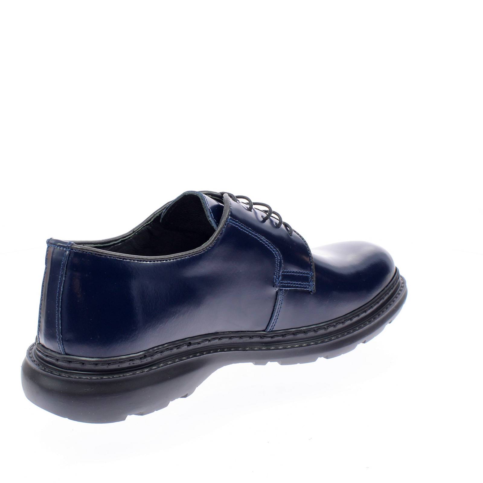 UGO LANZONI Derby à lacets en cuir abrasif Homme bleu Photo 4