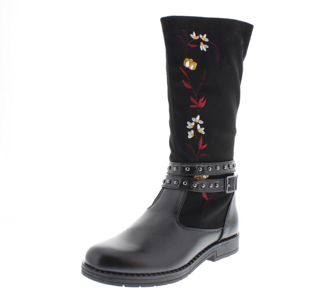 60215 46715 Blk Bambini Scarpe Ragazza Stivali nero