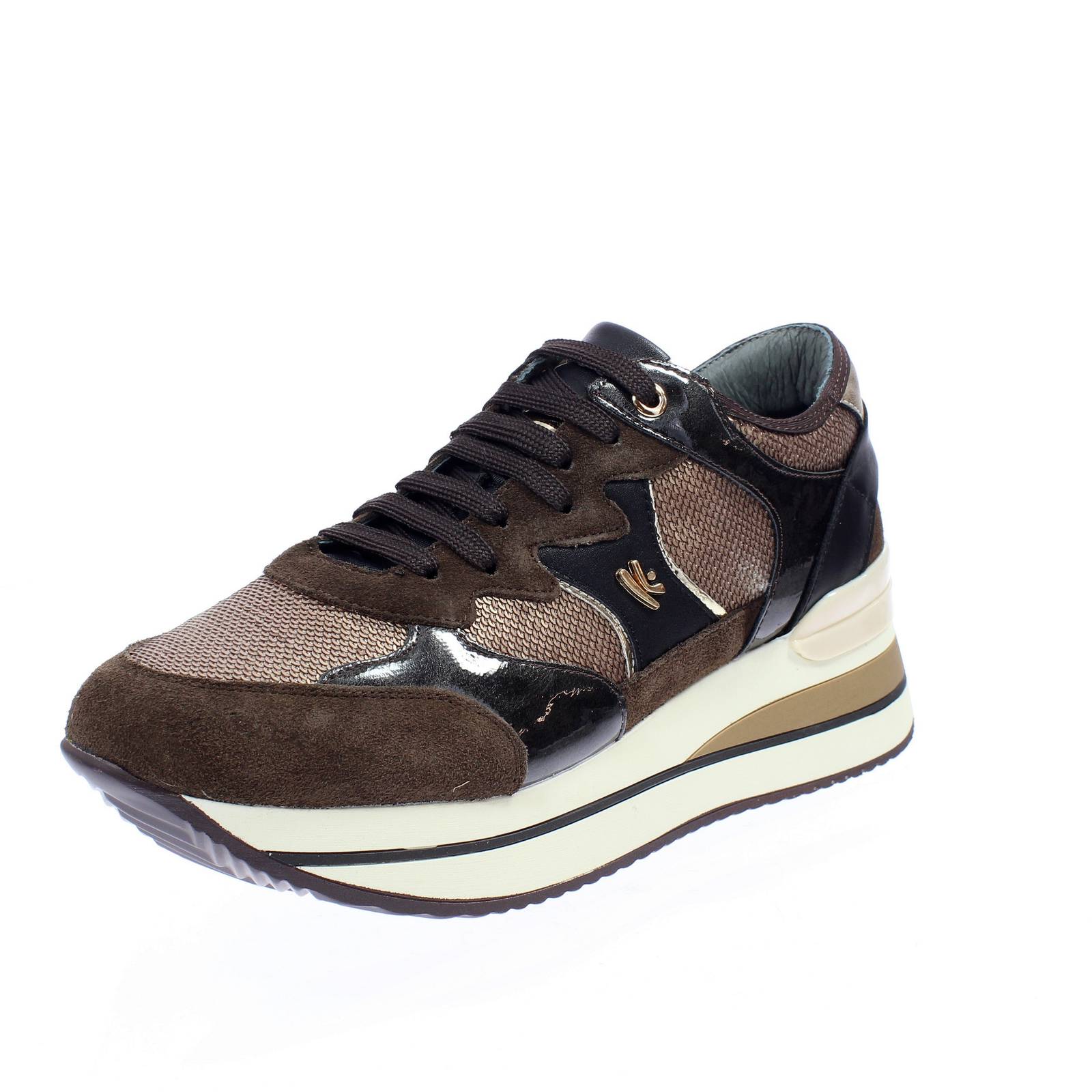 Кроссовки Keys Bronze с пайетками - кроссовки Damen Schuhe в стиле спортивного шика