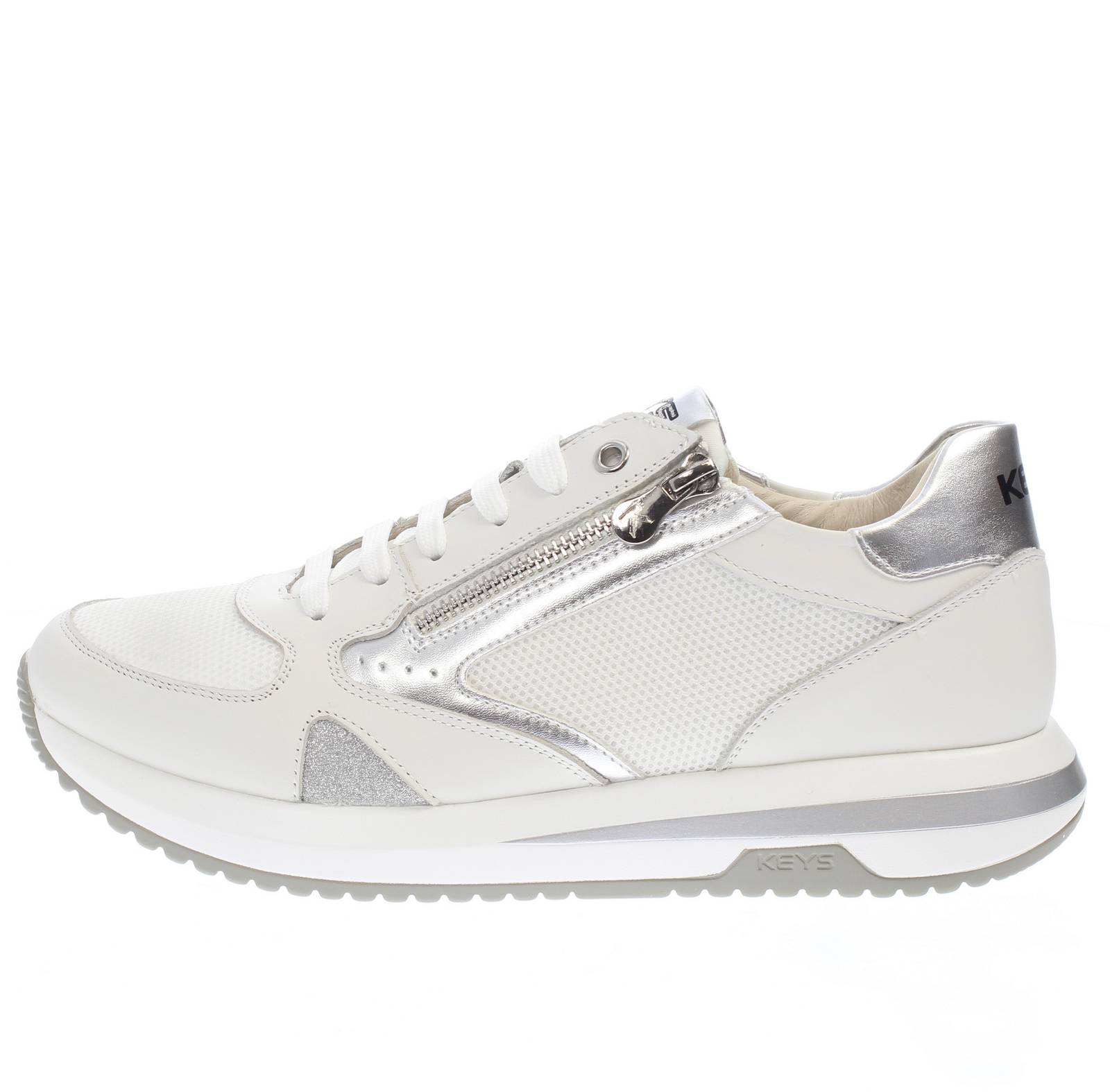 KEYS High top sneakers with zipper Woman white Photo 3