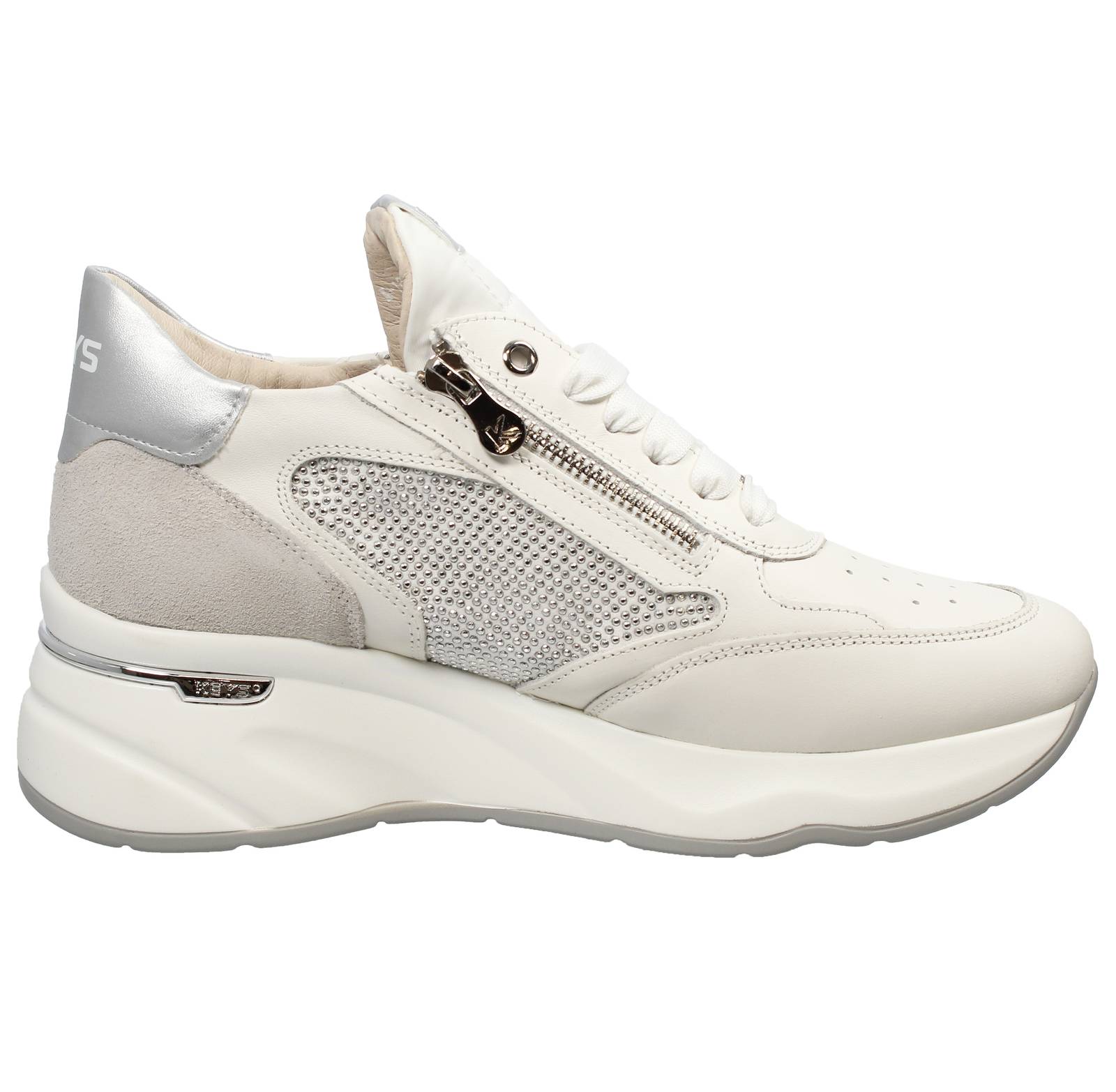 KEYS High wedge sneakers with zippers Woman white Photo 2