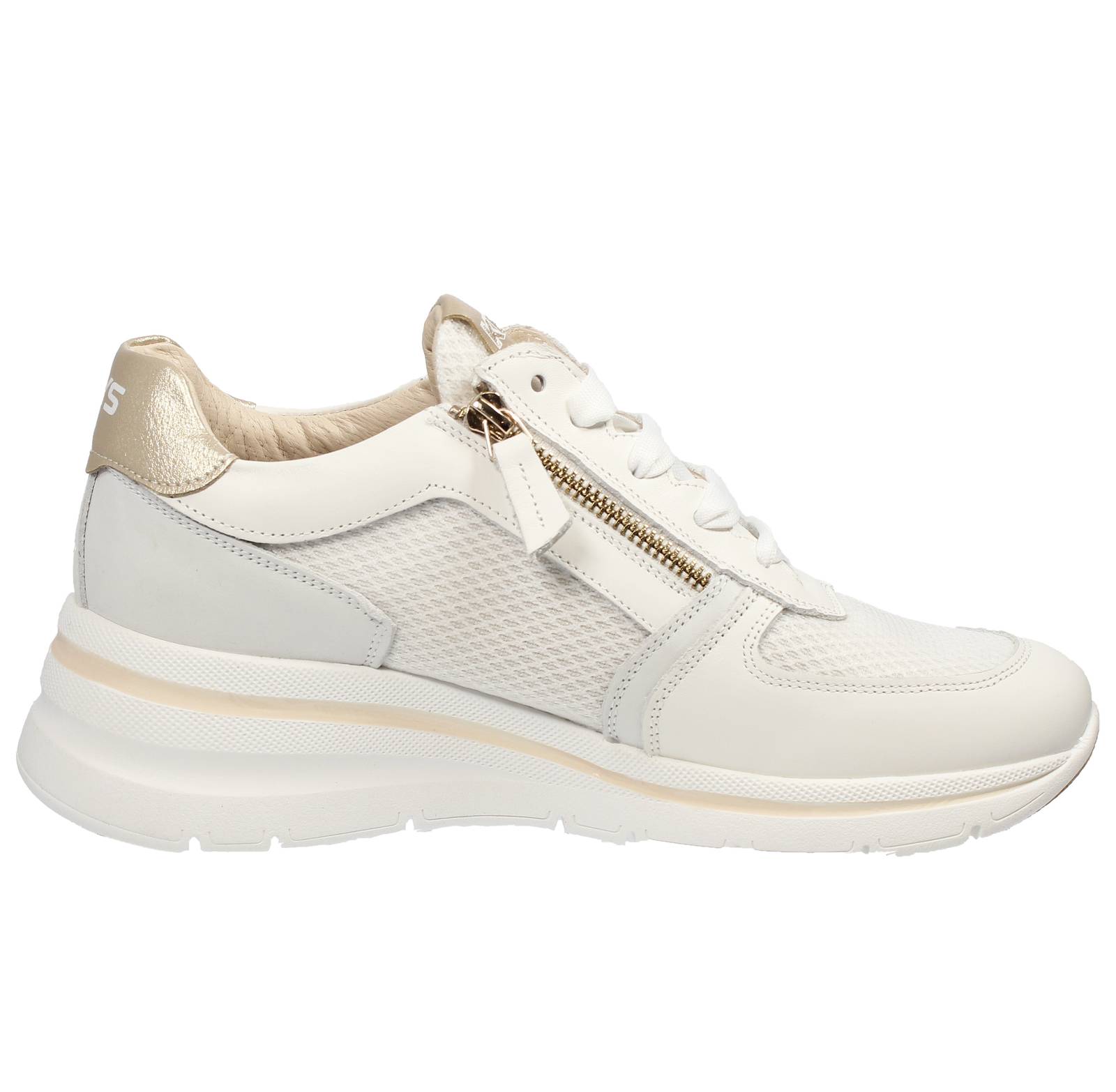 KEYS Wedge Leather Sneakers Woman white Photo 2