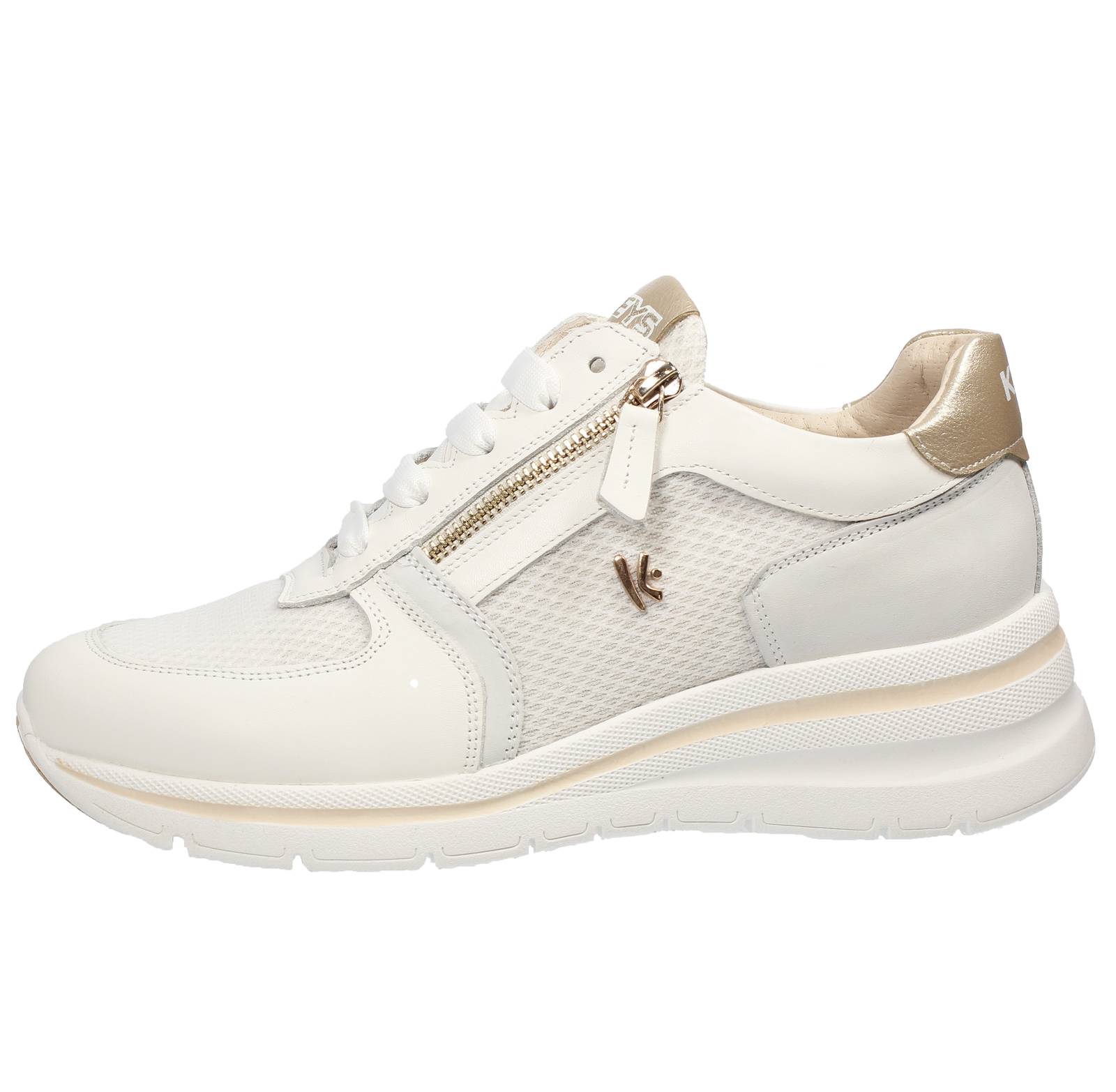 KEYS Wedge Leather Sneakers Woman white Photo 3