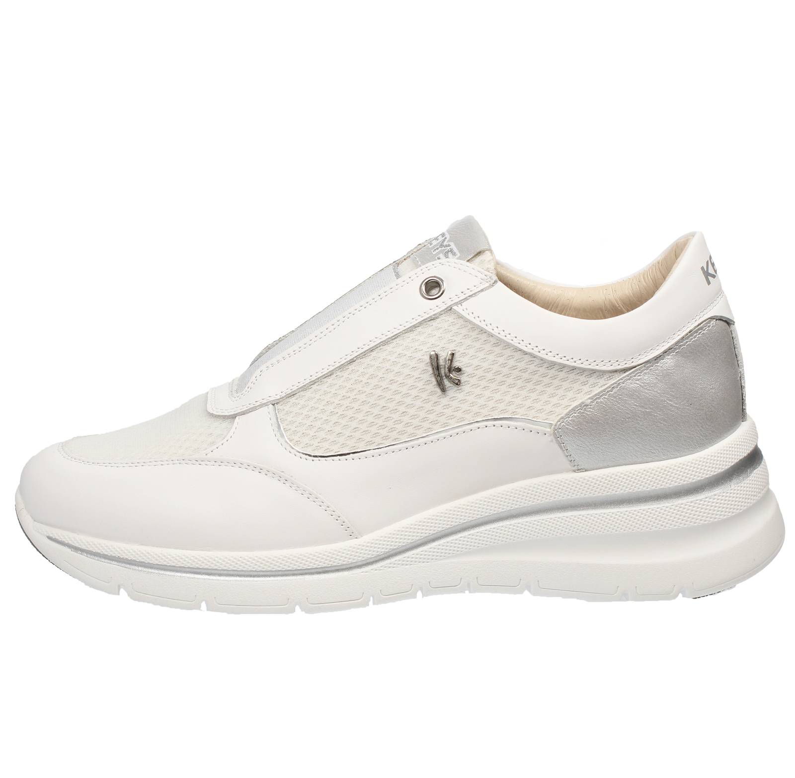 KEYS Leather Slip On with Wedge Woman white Photo 3