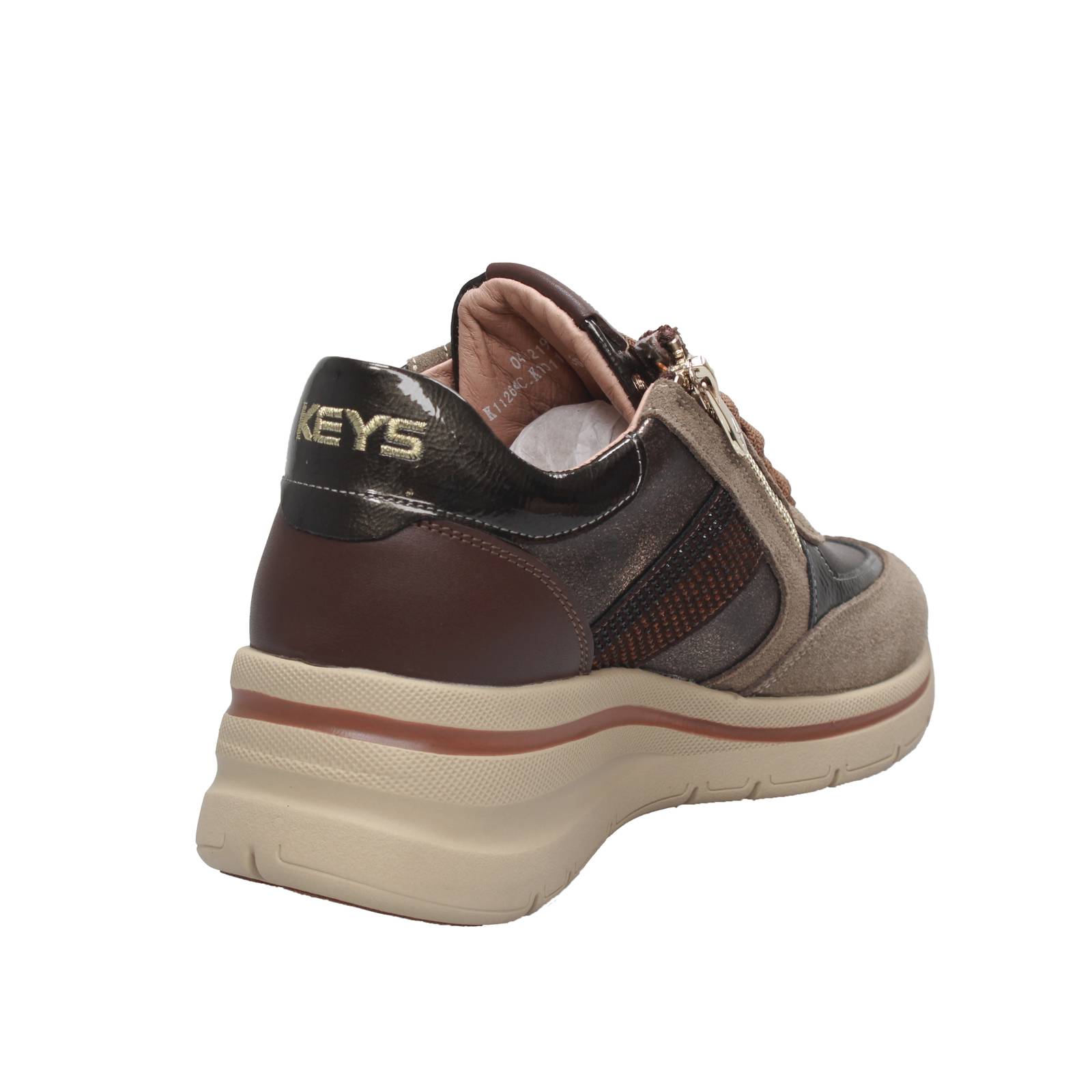 KEYS High Sneakers with Wedge and Zipper Woman sand Photo 4