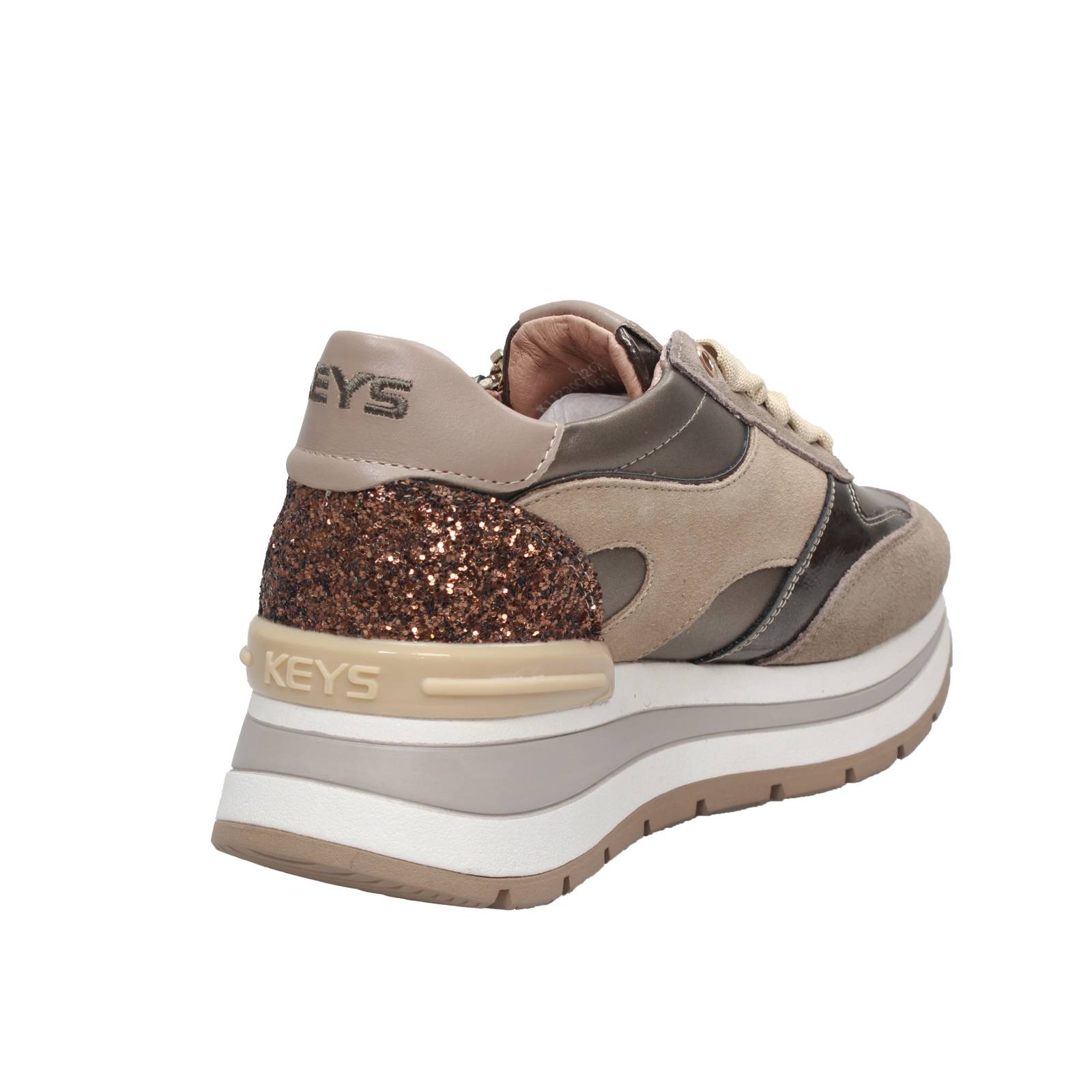 KEYS High Sneakers with Wedge and Zipper Woman beige Photo 4