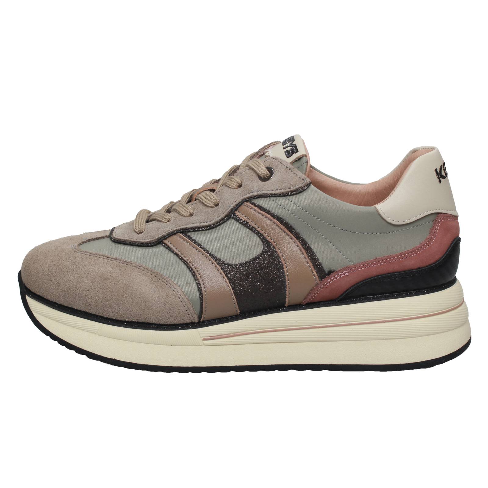 KEYS Silvia - Platform Sneakers in Suede Woman sand Photo 3