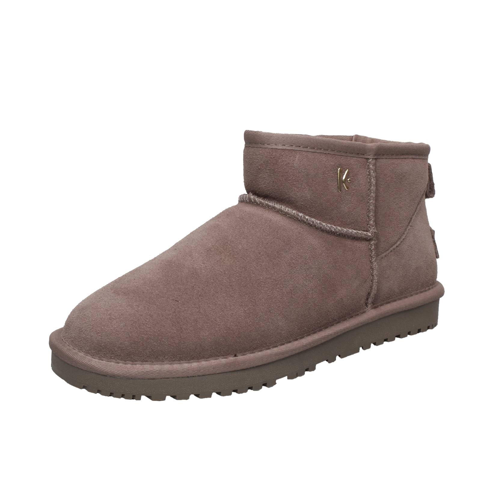 Keys Wildleder Fell Stiefeletten Sand - Damen Schuhe Fellstiefeletten