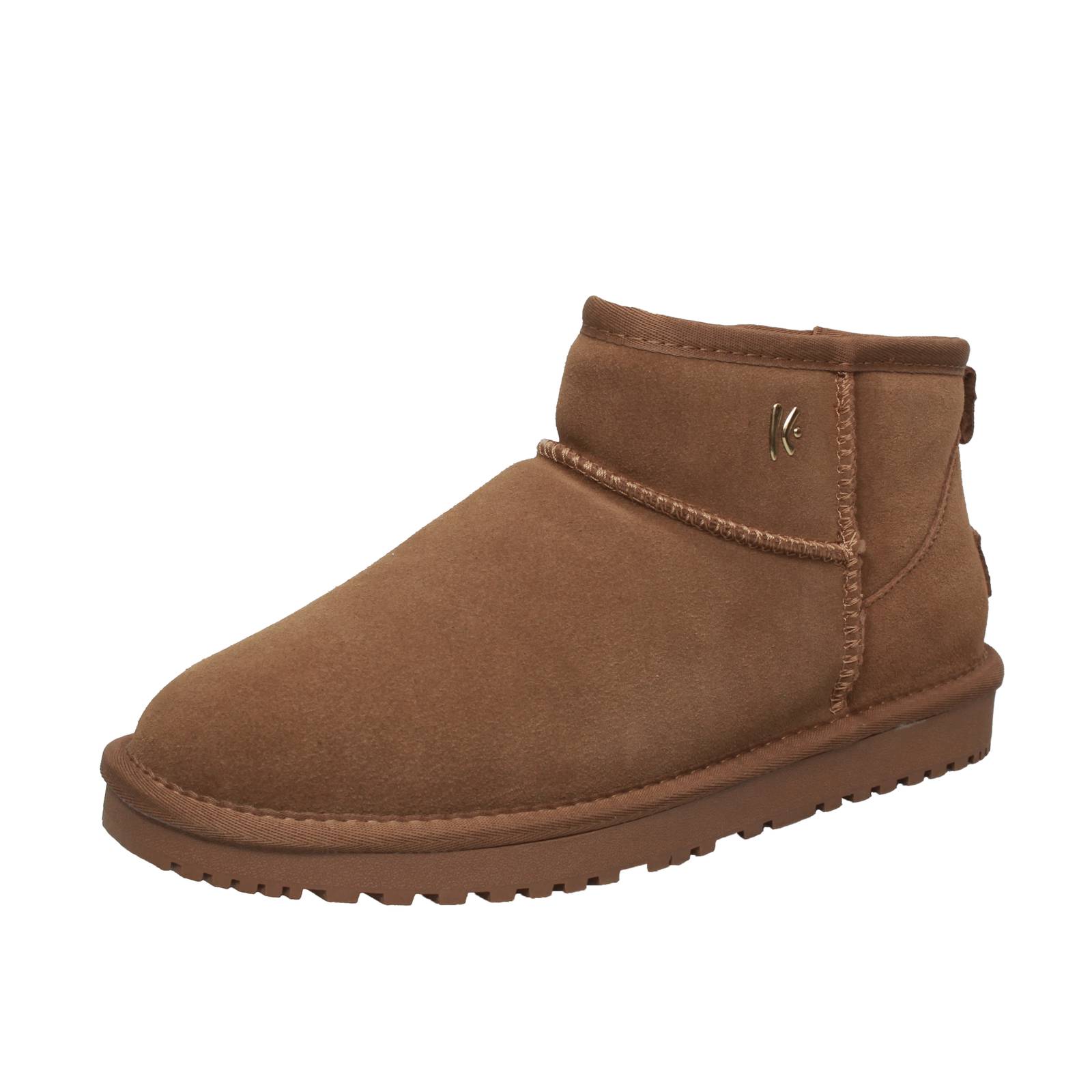 KEYS Suede Furry Ankle Boots Woman brown