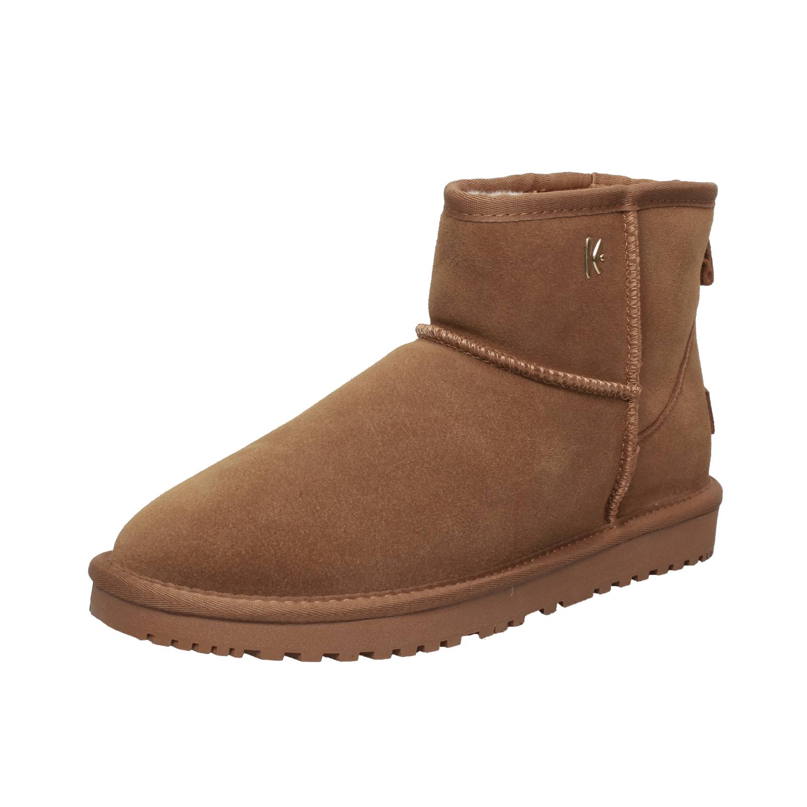 KEYS Suede Furry Ankle Boots Woman brown