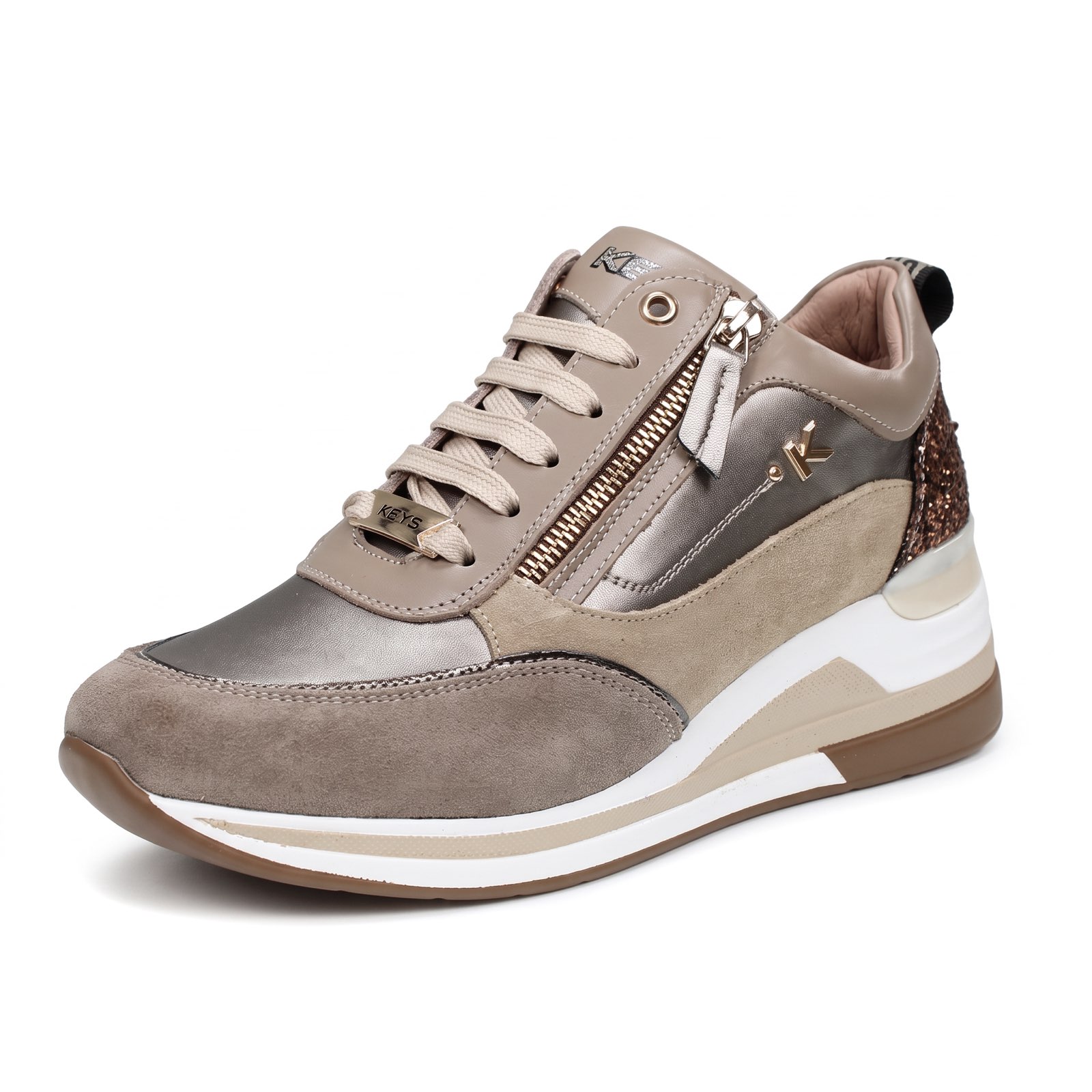 KEYS Sky - High-top suede sneakers Woman sand