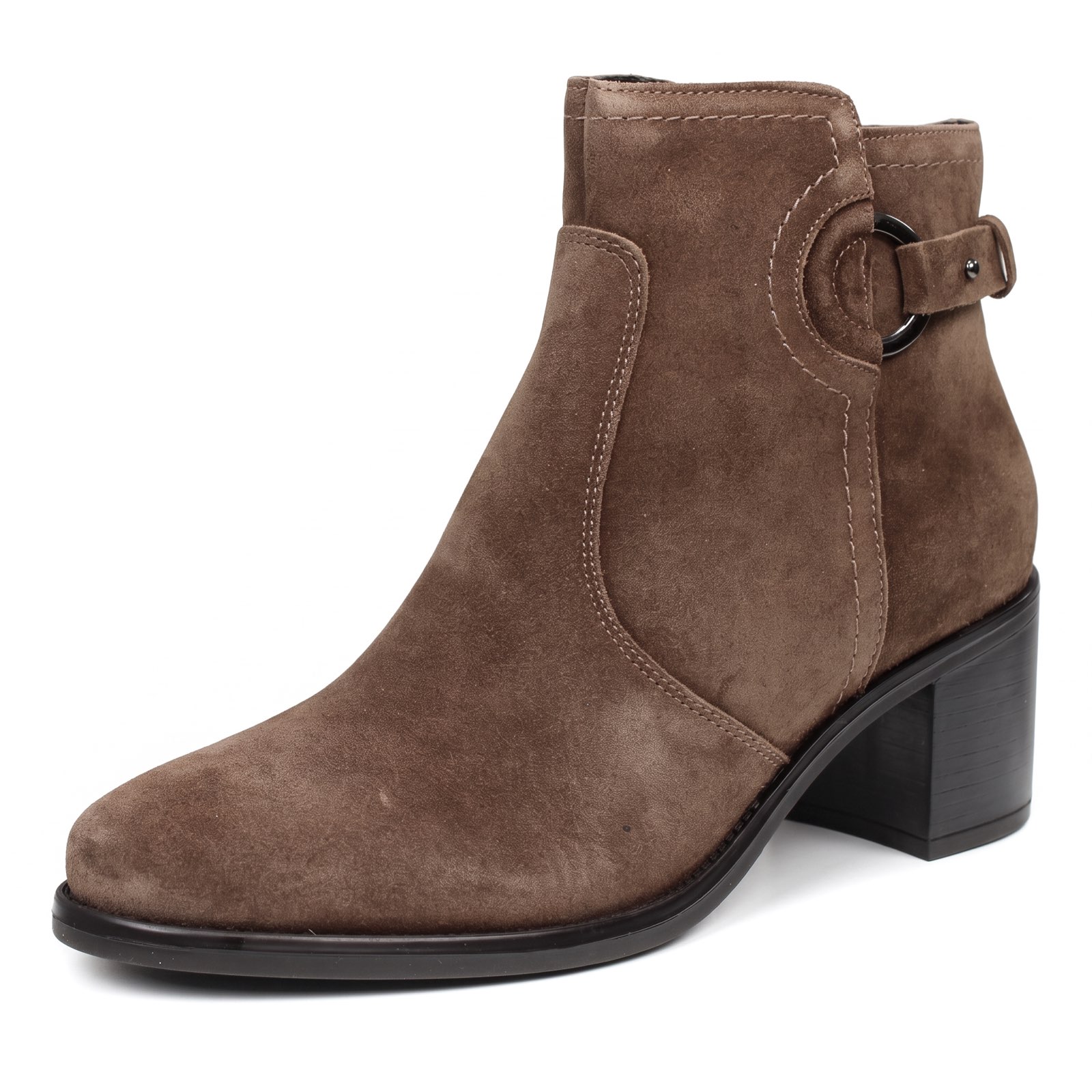 KEYS Suede Ankle Boots with a Zipper Woman brown