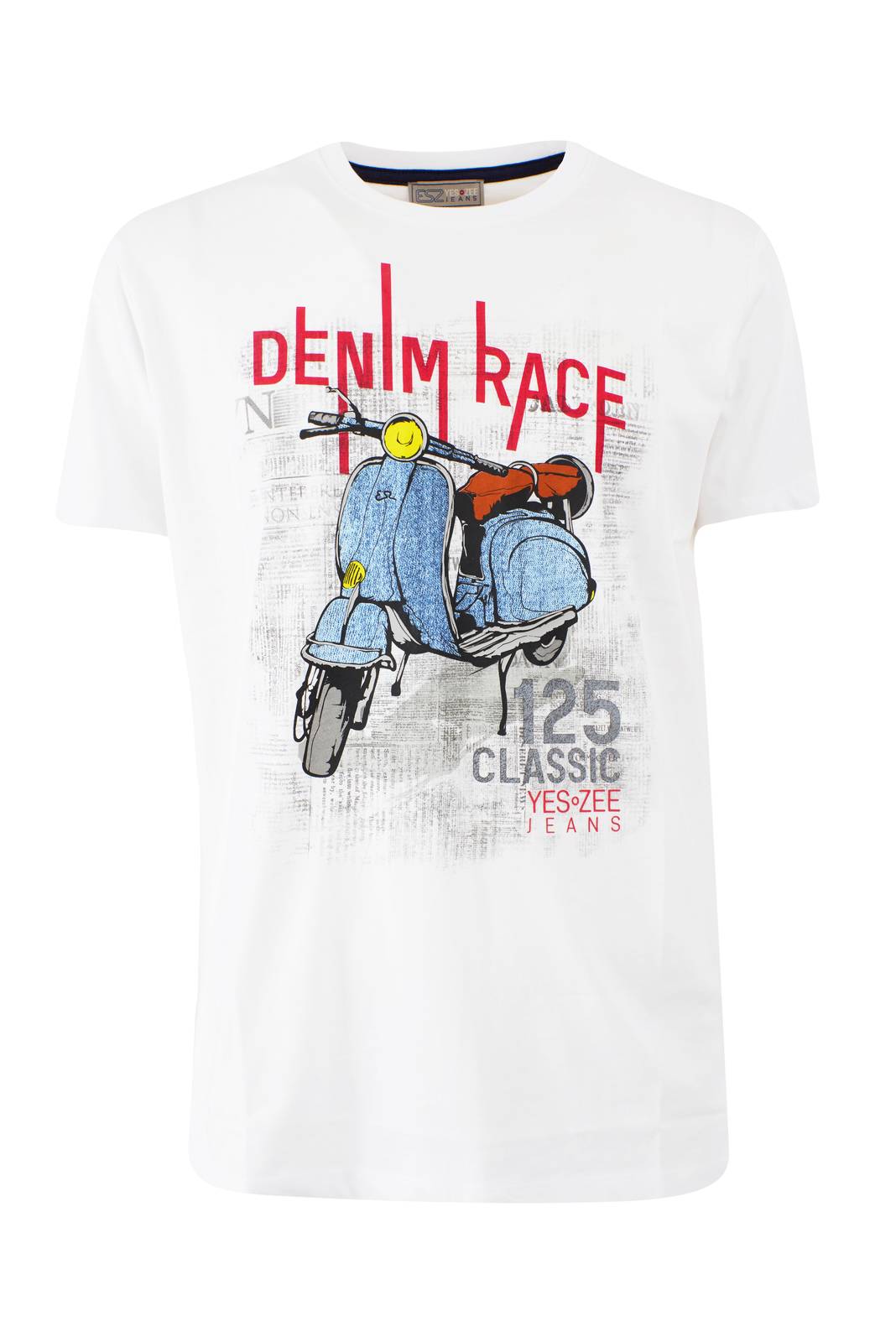 YES ZEE T shirt Vespa white T Shirts Maniche Corte Uomo T704