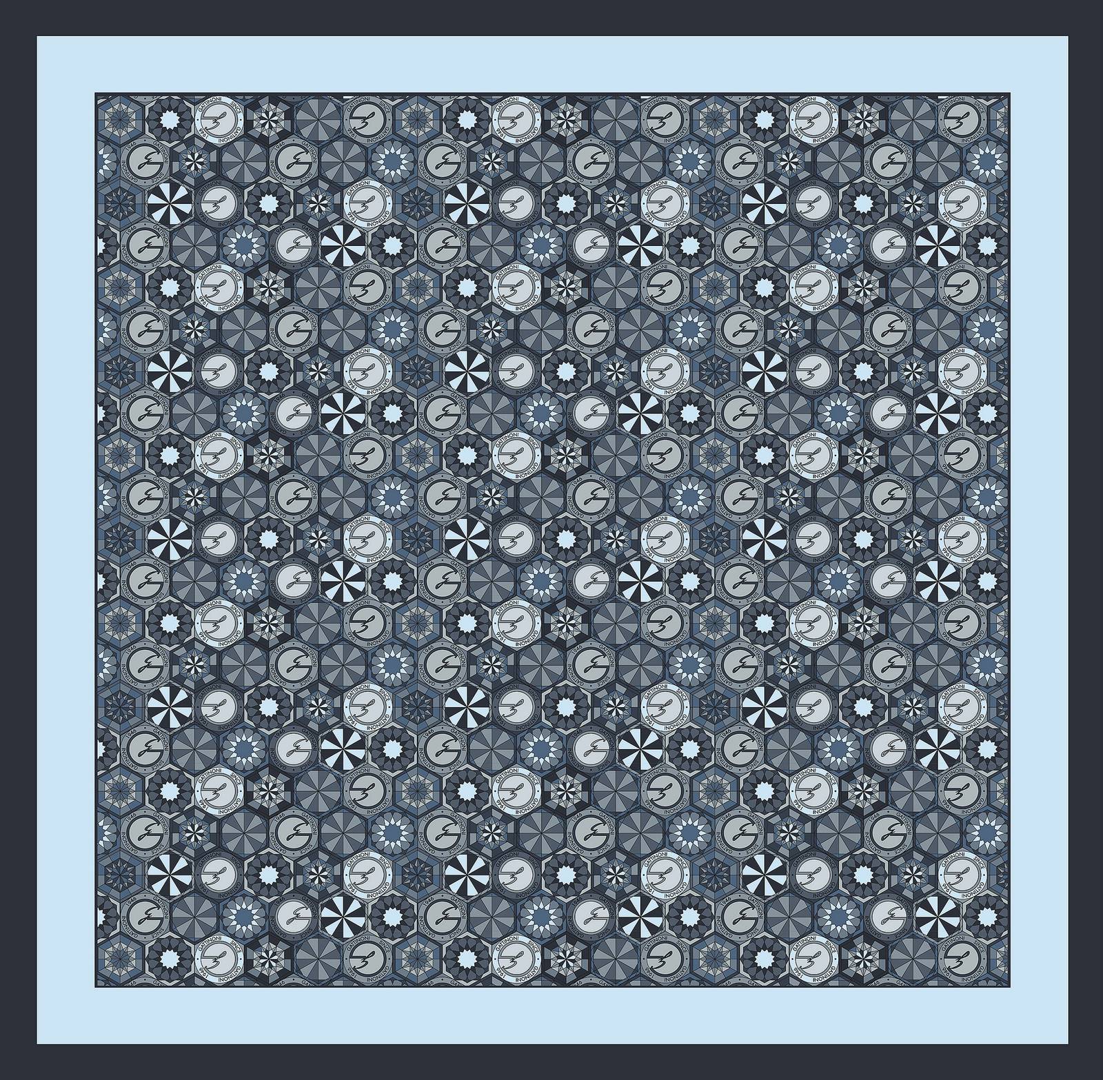 GATTINONI ROMA Foulard Theodosia 90x90 Femme bleu