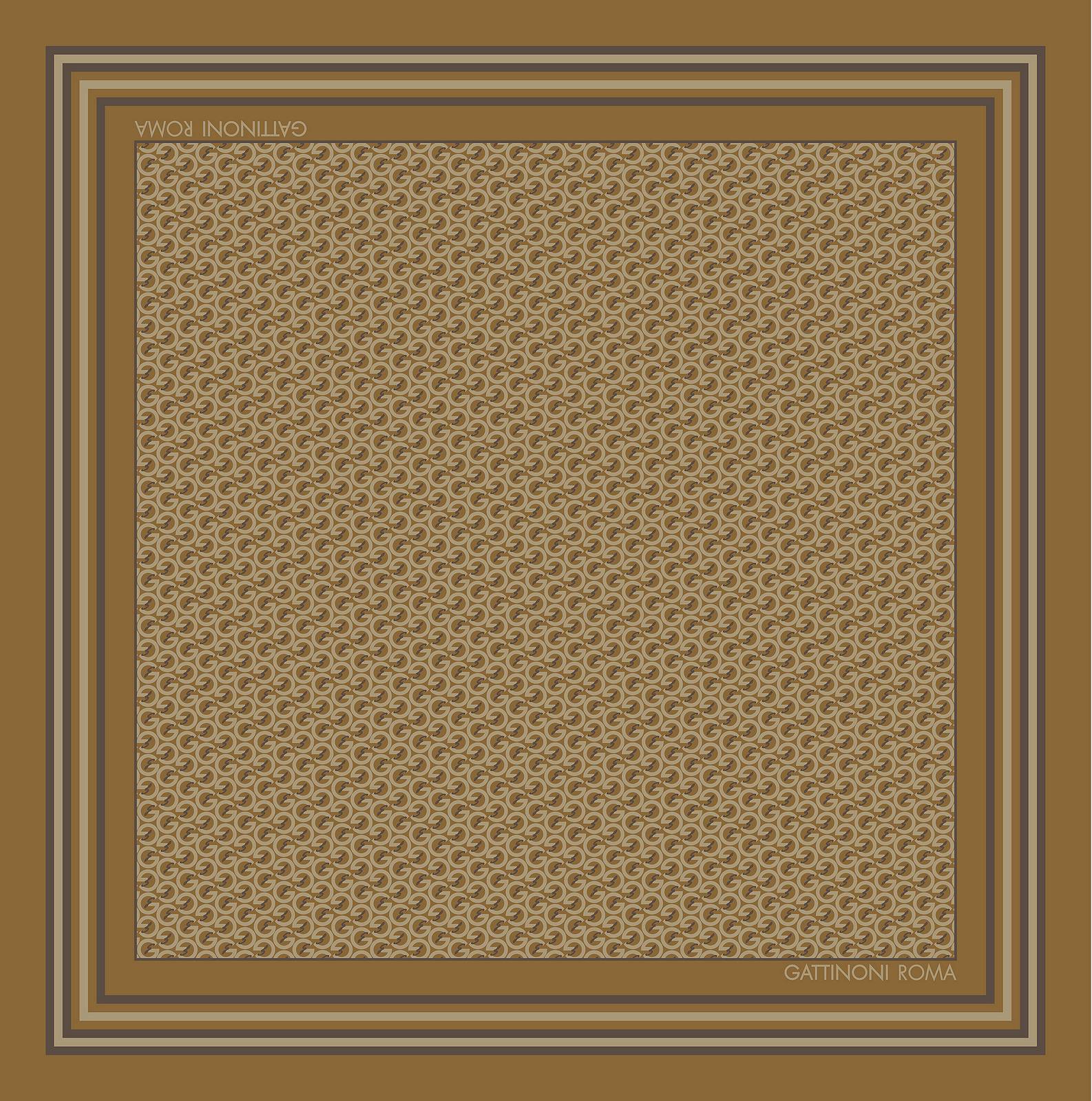 GATTINONI ROMA Foulard Helix 90x90 Femme marron