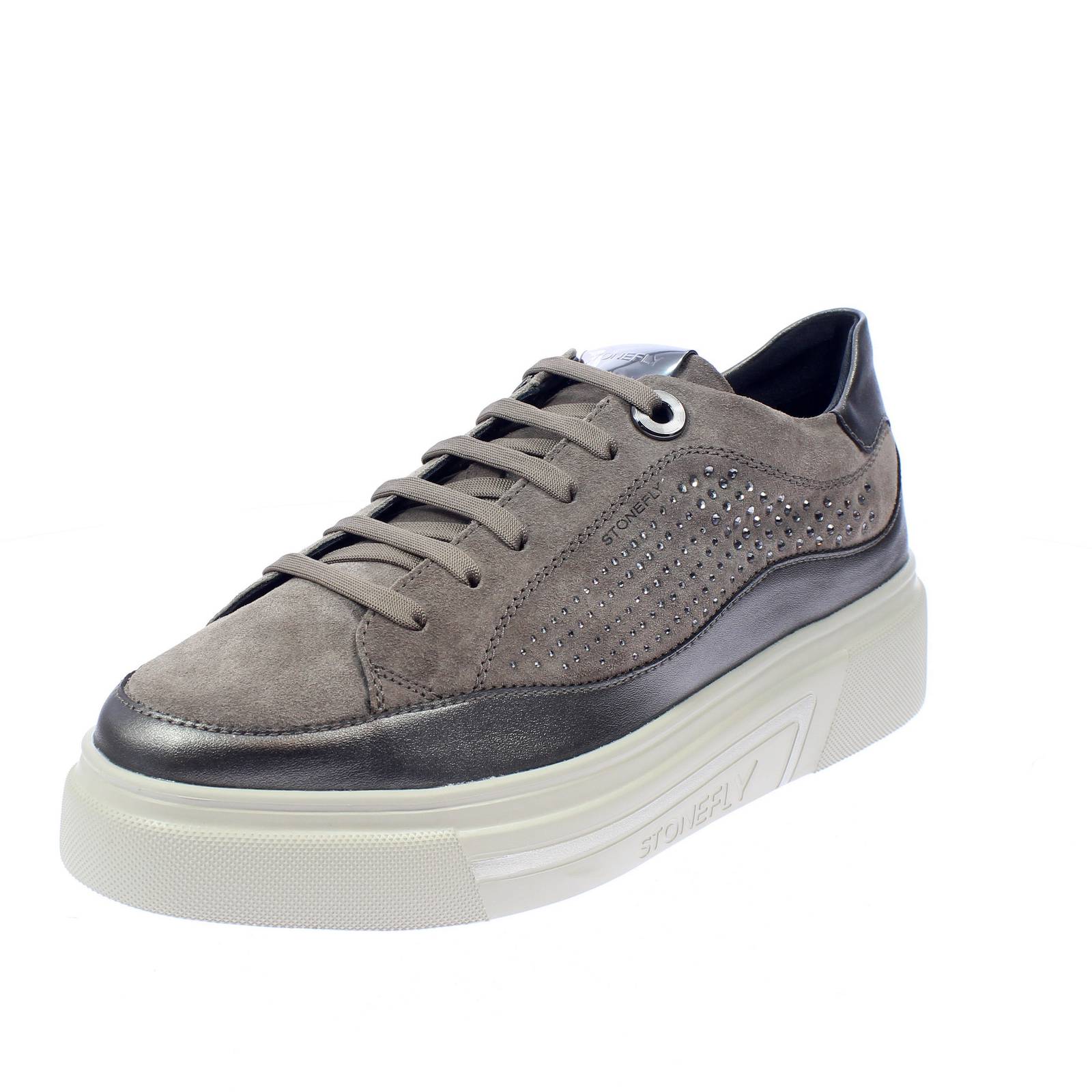 Ламинированные кроссовки Stonefly Allegra 4 из замши Marrone - Кроссовки Donna Scarpe