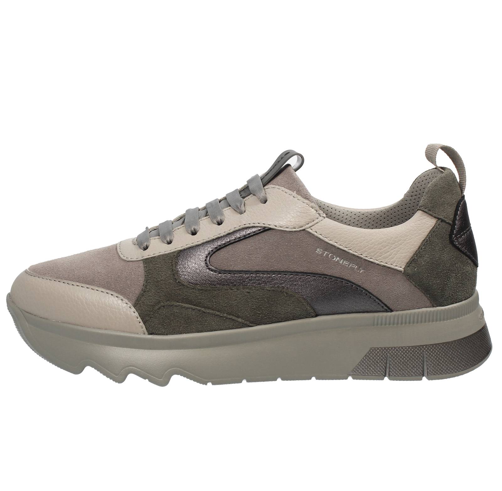 STONEFLY Spock 43 Velour Sneakers in Pelle grigio Sneakers Casual Donna 221711
