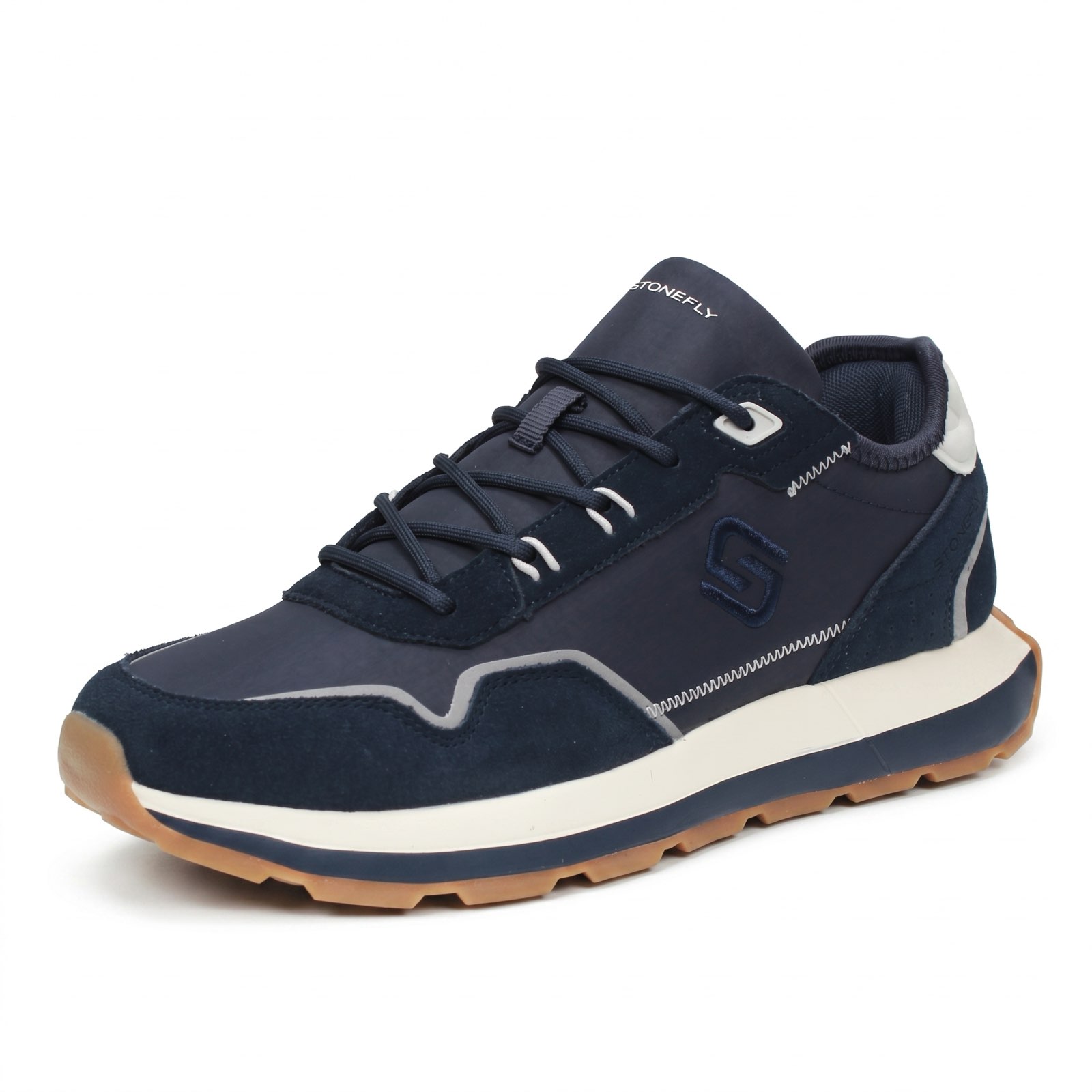 STONEFLY Baskets en daim et en nylon Homme bleu