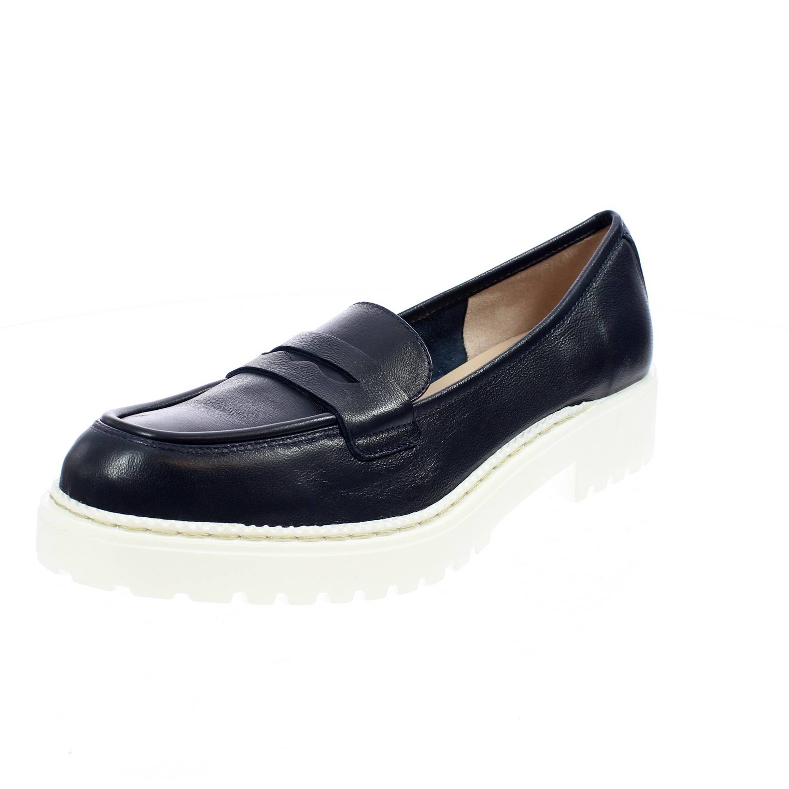 IL BORGO FIRENZE Mokassins aus Leder mit Carrera-Sohle Damen blau