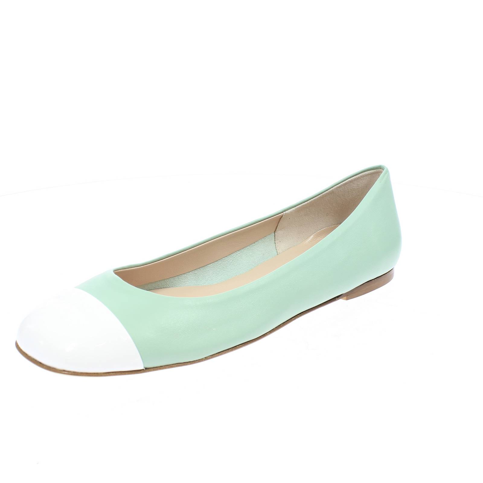 IL BORGO FIRENZE Ballerinas aus Lackleder mit Nappa-Zehe Damen grün