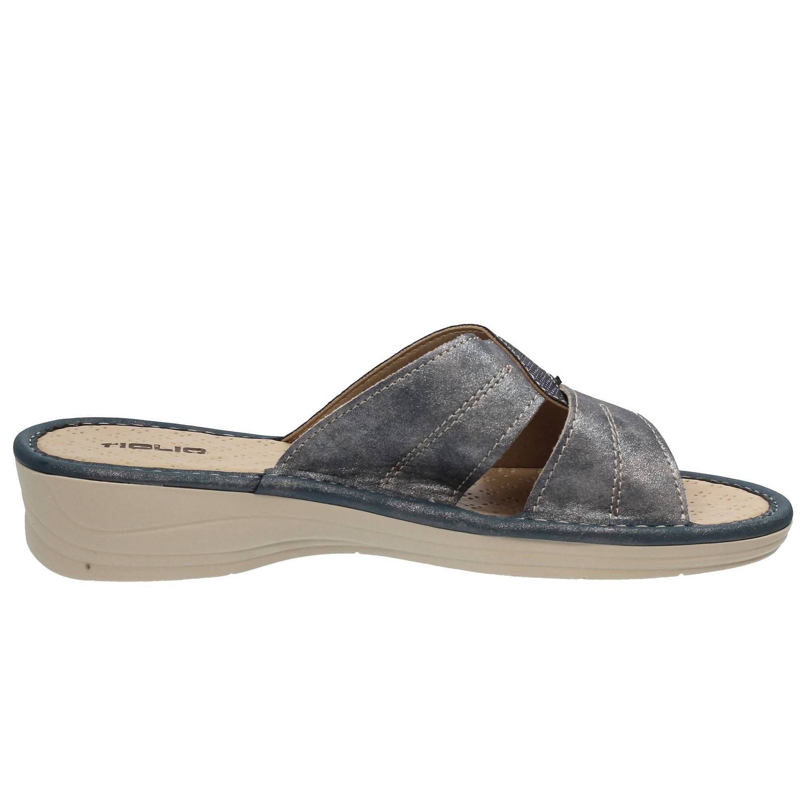 TIGLIO 2000  SRL Chaussons à semelle compensée Femme bleu Photo 2