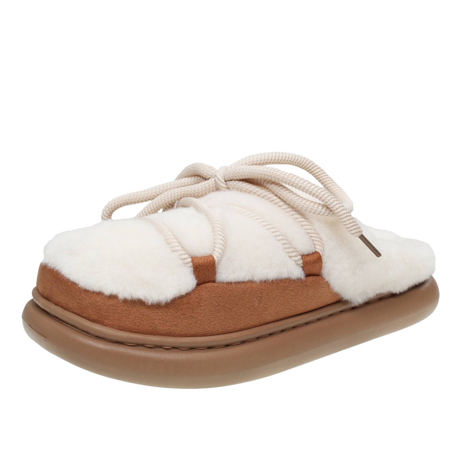 RAMBLAS Chaussons en textile chauds Femme beige