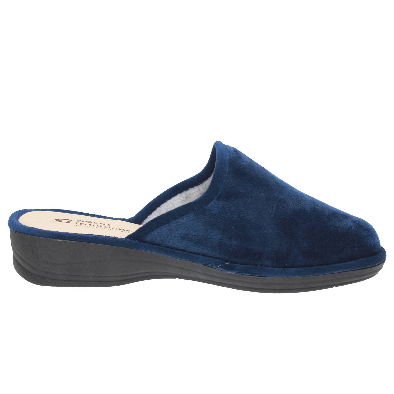 TIGLIO 2000  SRL Chaussons en tissu à semelle compensée Femme bleu Photo 2