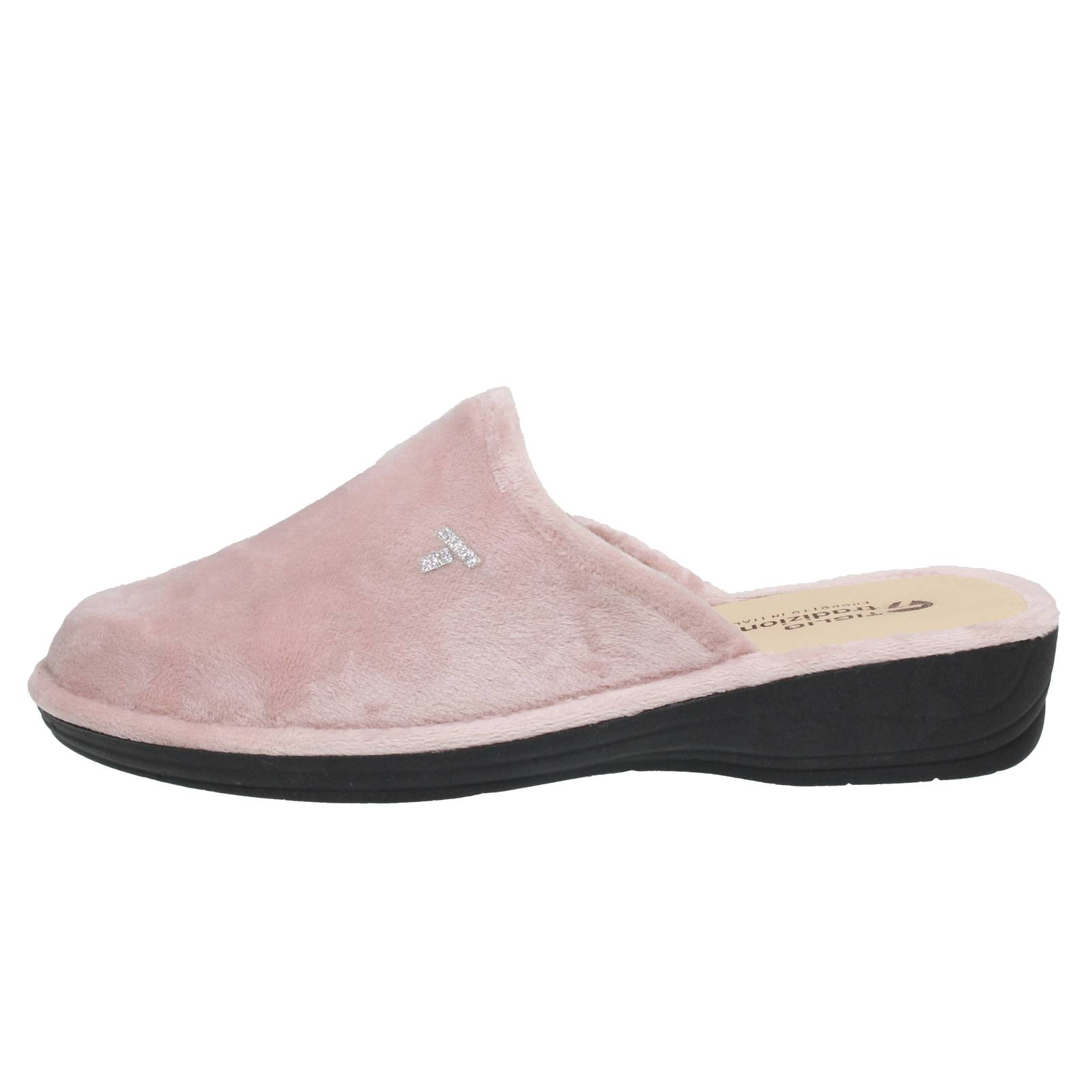 TIGLIO 2000  SRL Chaussons en tissu à semelle compensée Femme rose Photo 3