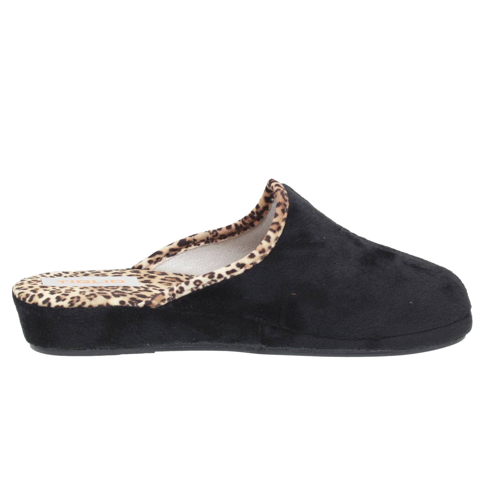 TIGLIO 2000  SRL Chaussons en tissu à semelle compensée Femme noir Photo 2