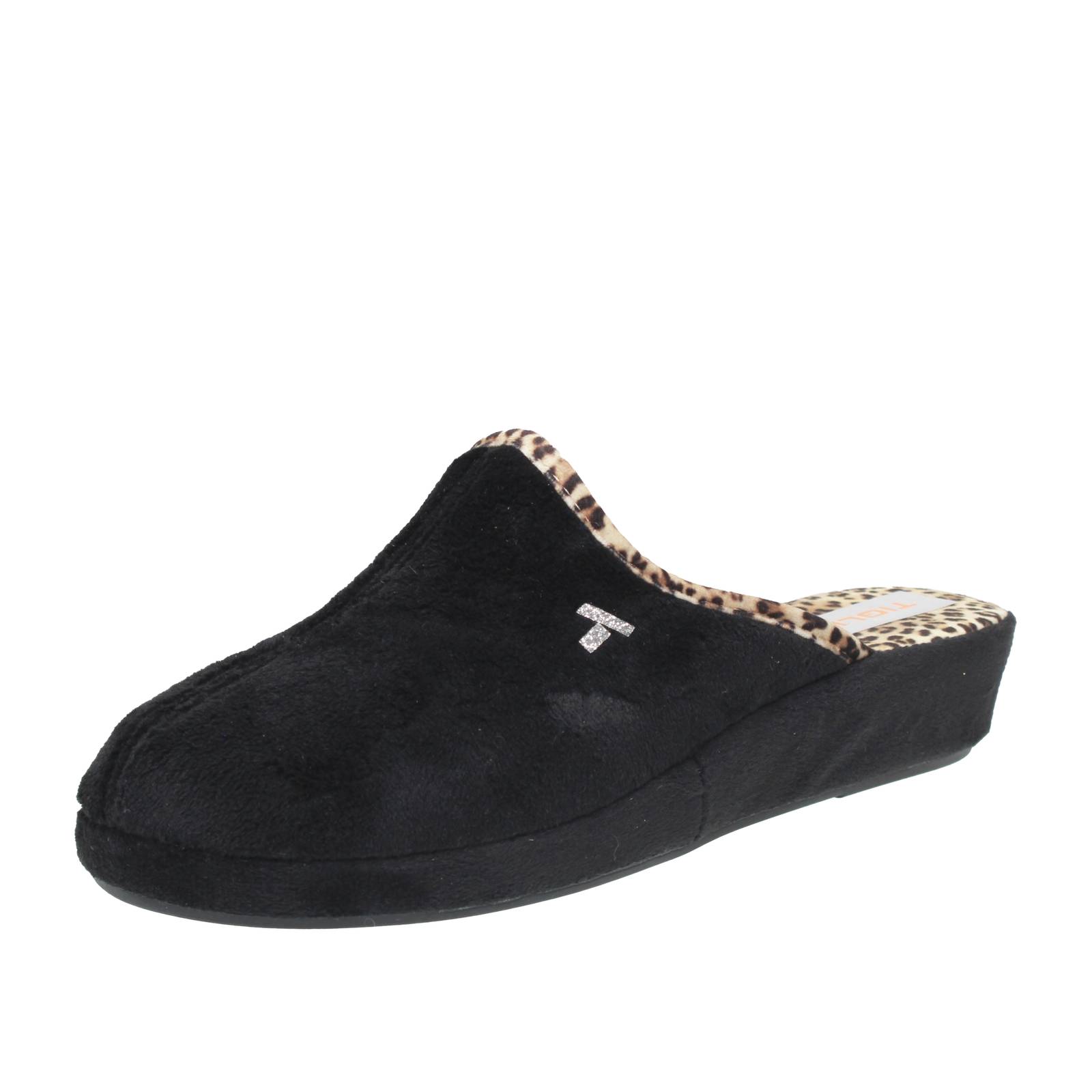 TIGLIO 2000  SRL Chaussons en tissu à semelle compensée Femme noir