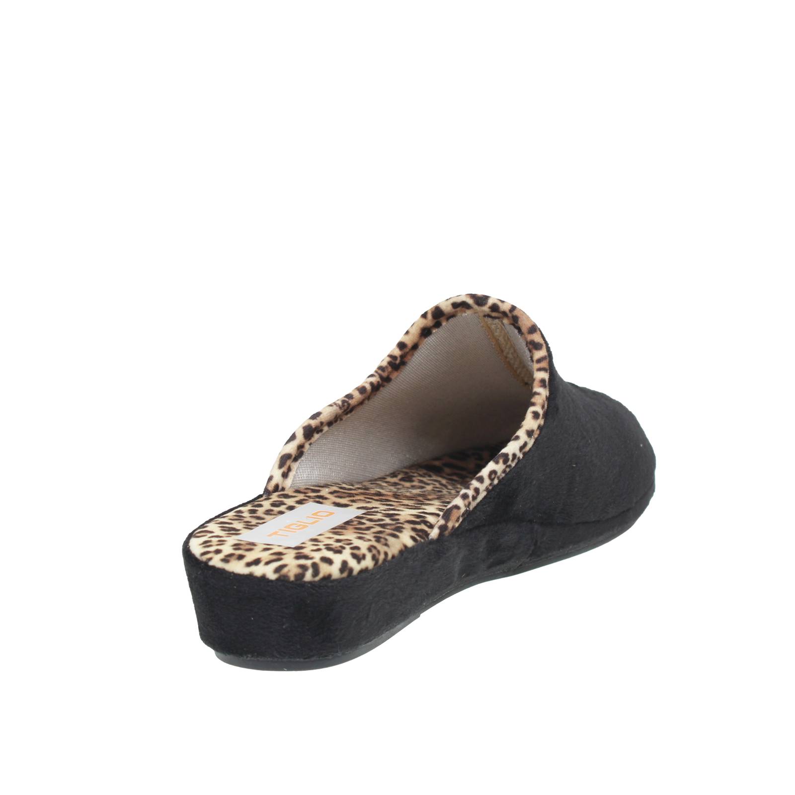 TIGLIO 2000  SRL Chaussons en tissu à semelle compensée Femme noir Photo 4