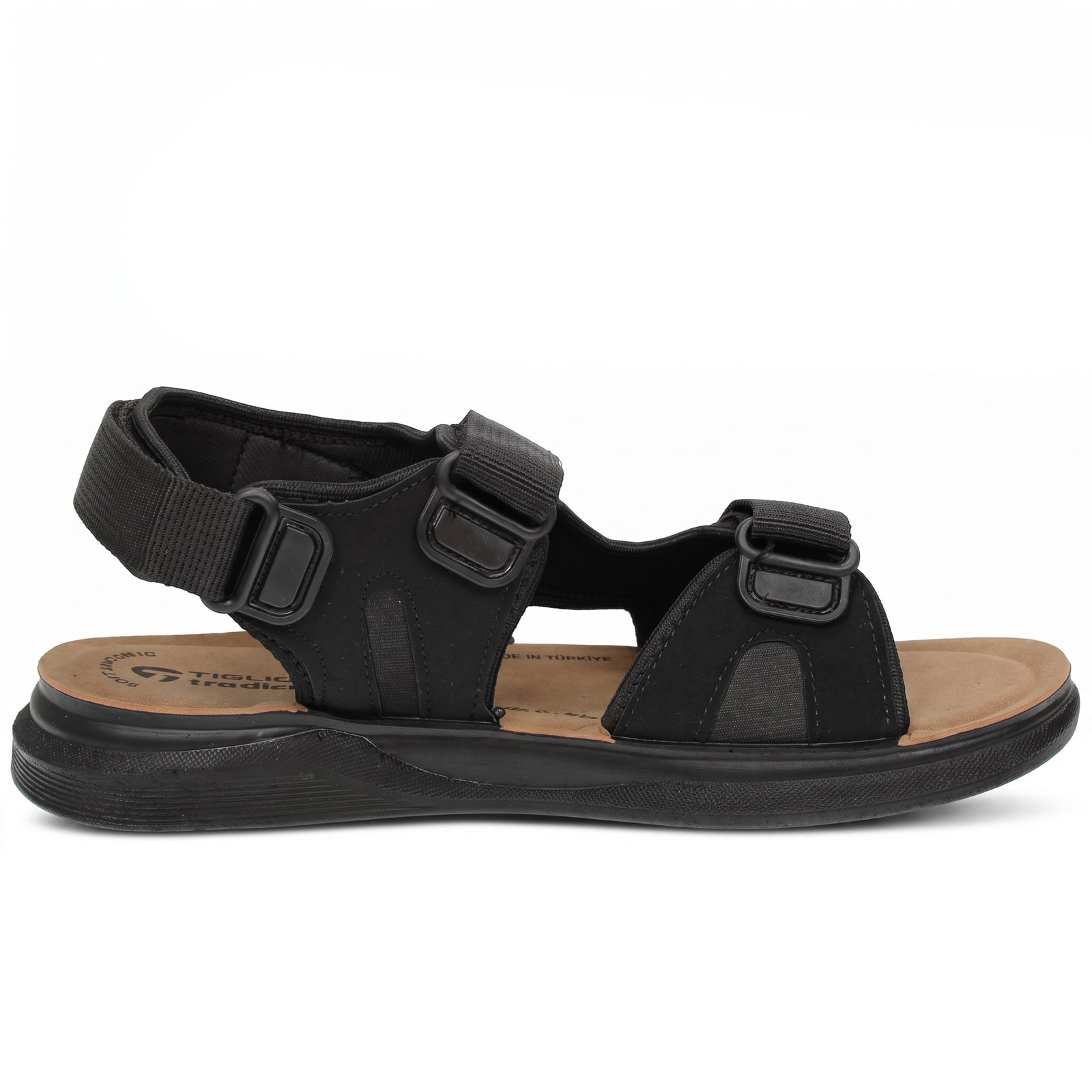 TIGLIO Sandales à triple velcro Homme noir Photo 3