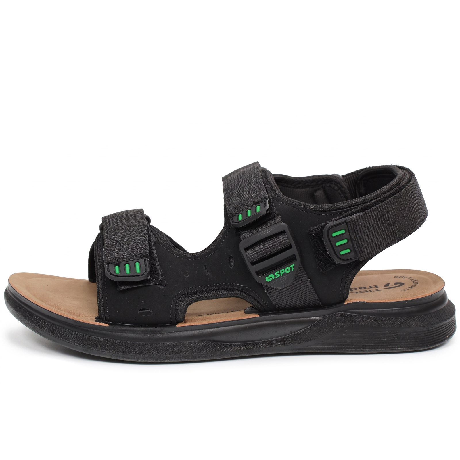TIGLIO Sandales à triple velcro Homme noir Photo 4