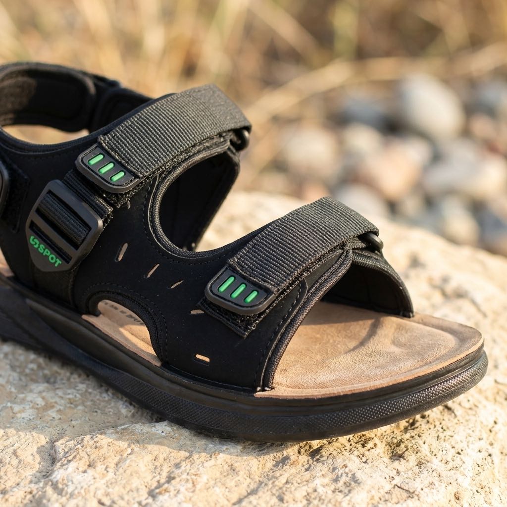 TIGLIO Sandales à triple velcro Homme noir Photo 5