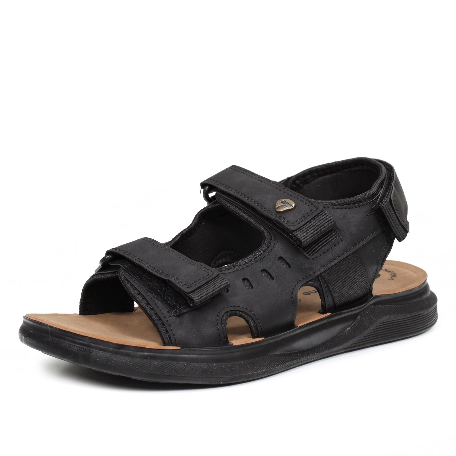 TIGLIO Sandales à triple velcro Homme noir