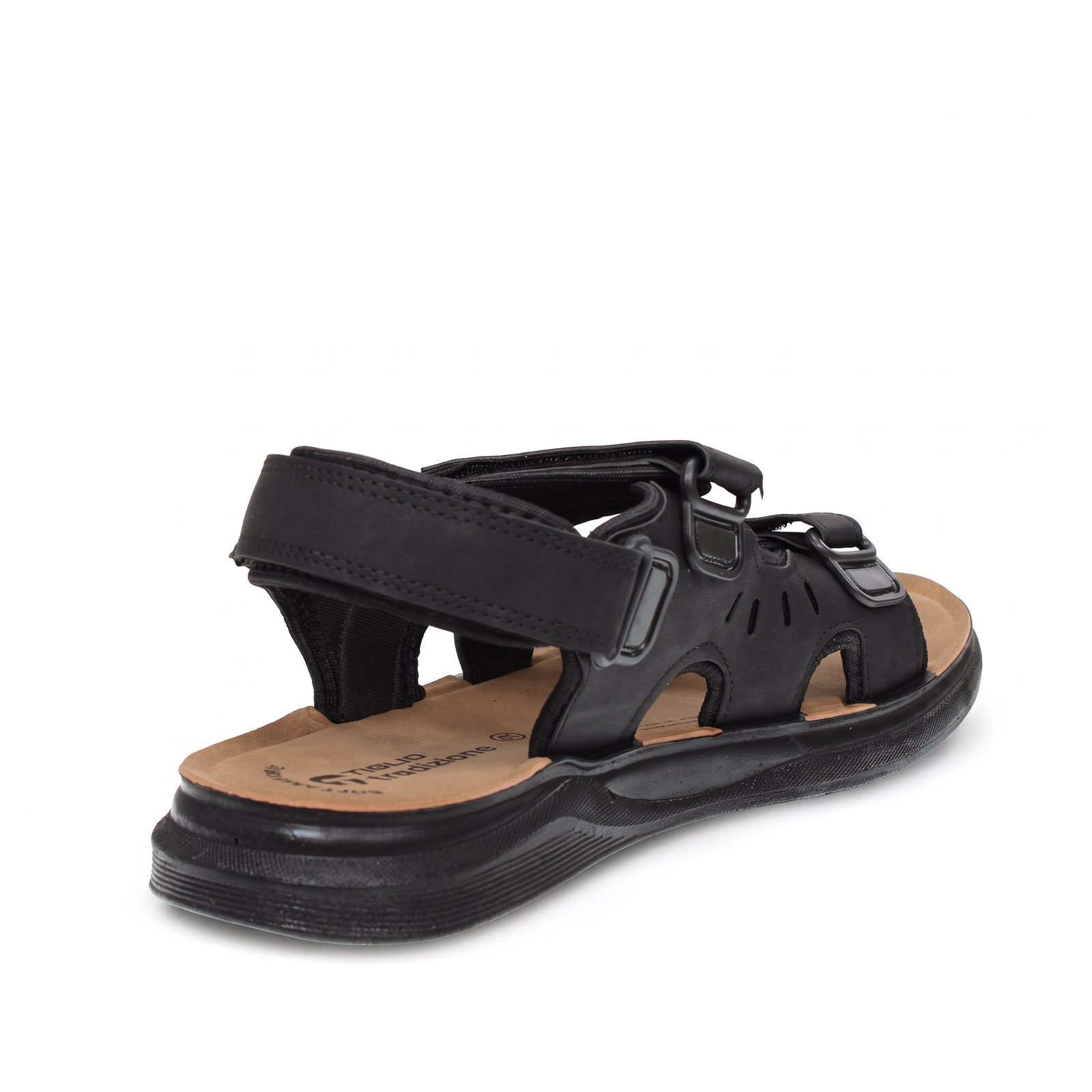 TIGLIO Sandales à triple velcro Homme noir Photo 6