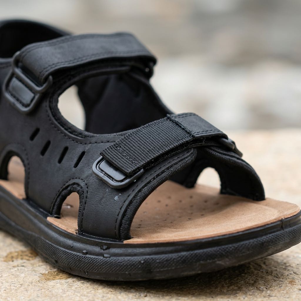 TIGLIO Sandales à triple velcro Homme noir Photo 5