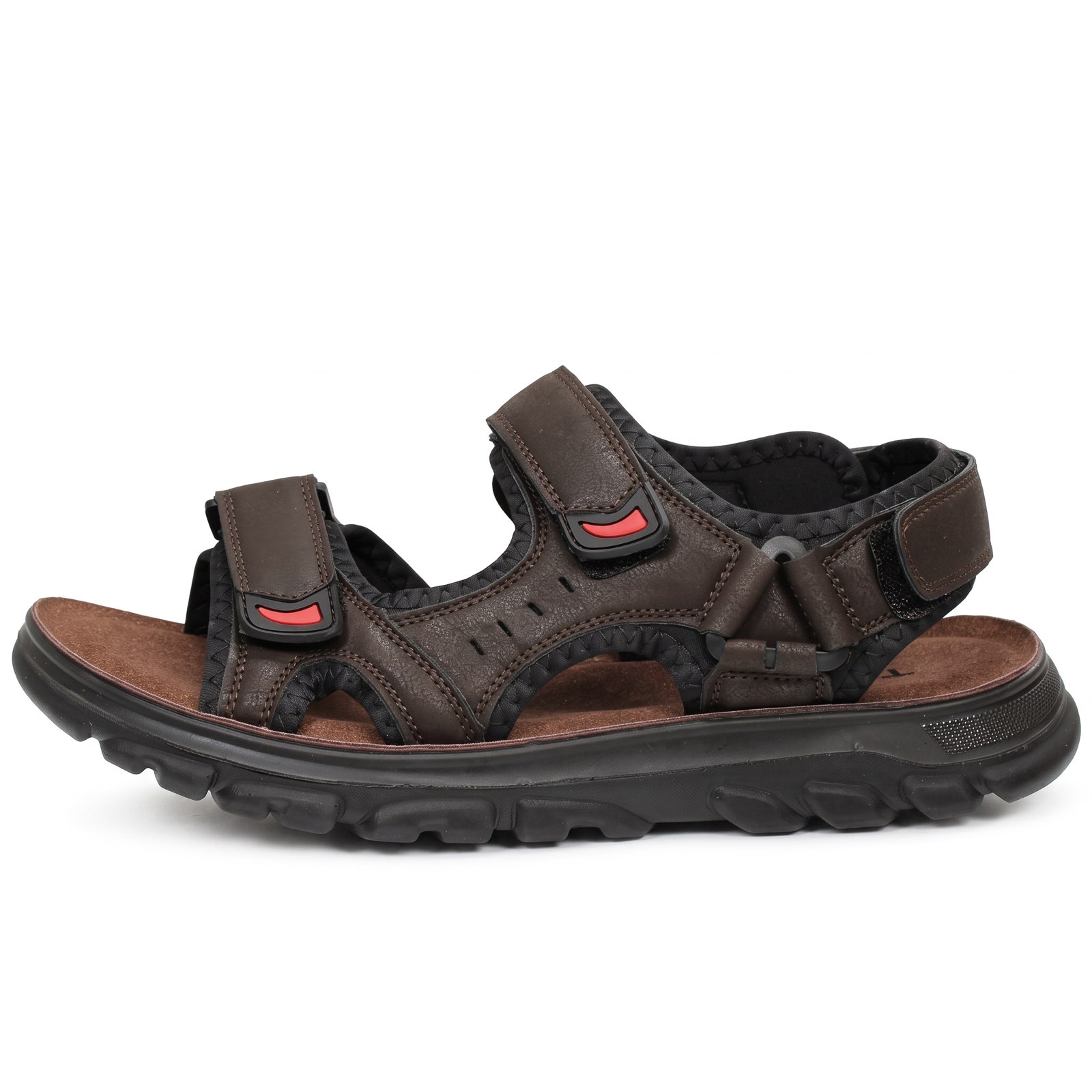 TIGLIO Sandals with triple Velcro straps Man dark brown Photo 4