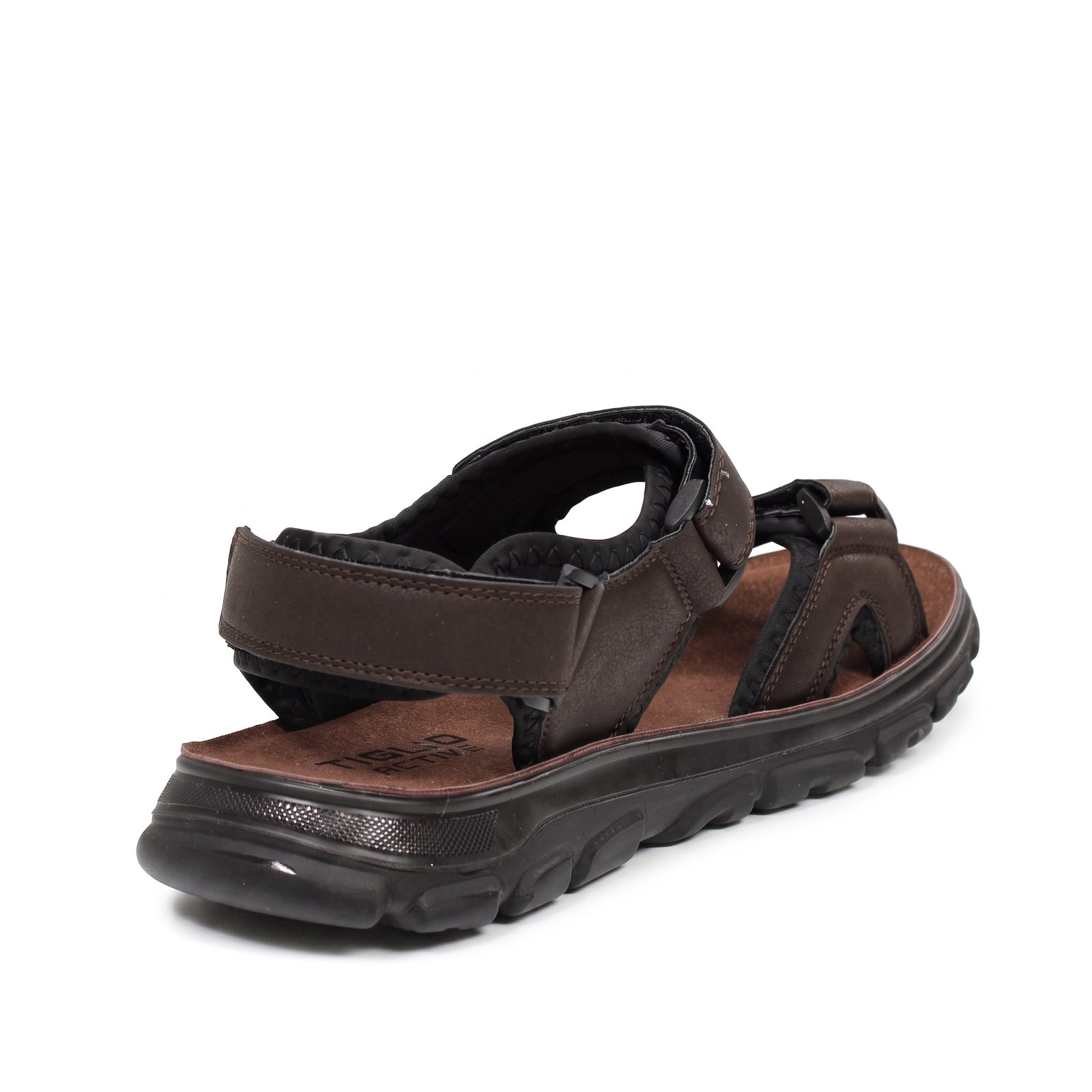 TIGLIO Sandals with triple Velcro straps Man dark brown Photo 6