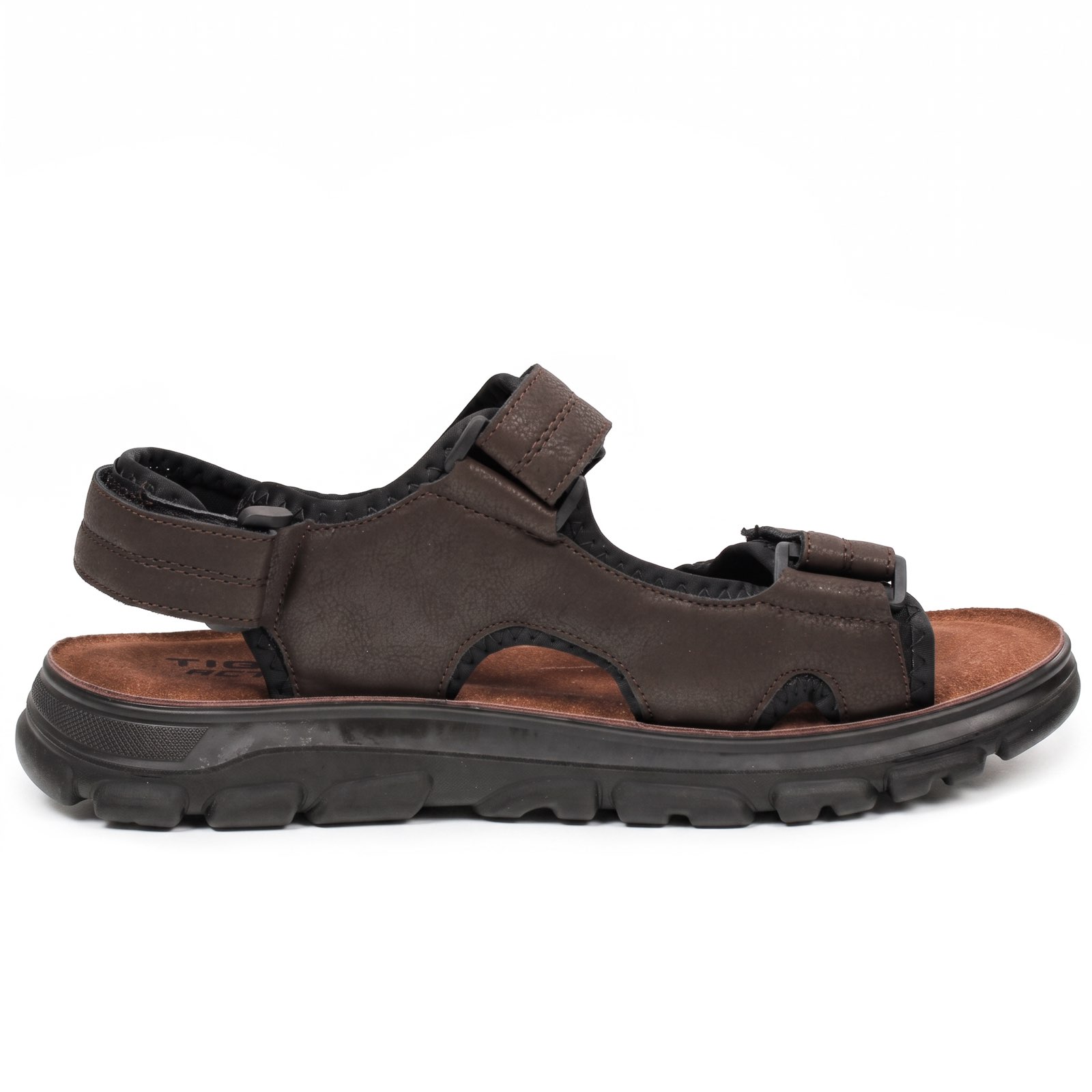 TIGLIO Sandales à triple velcro Homme brun marron Photo 3