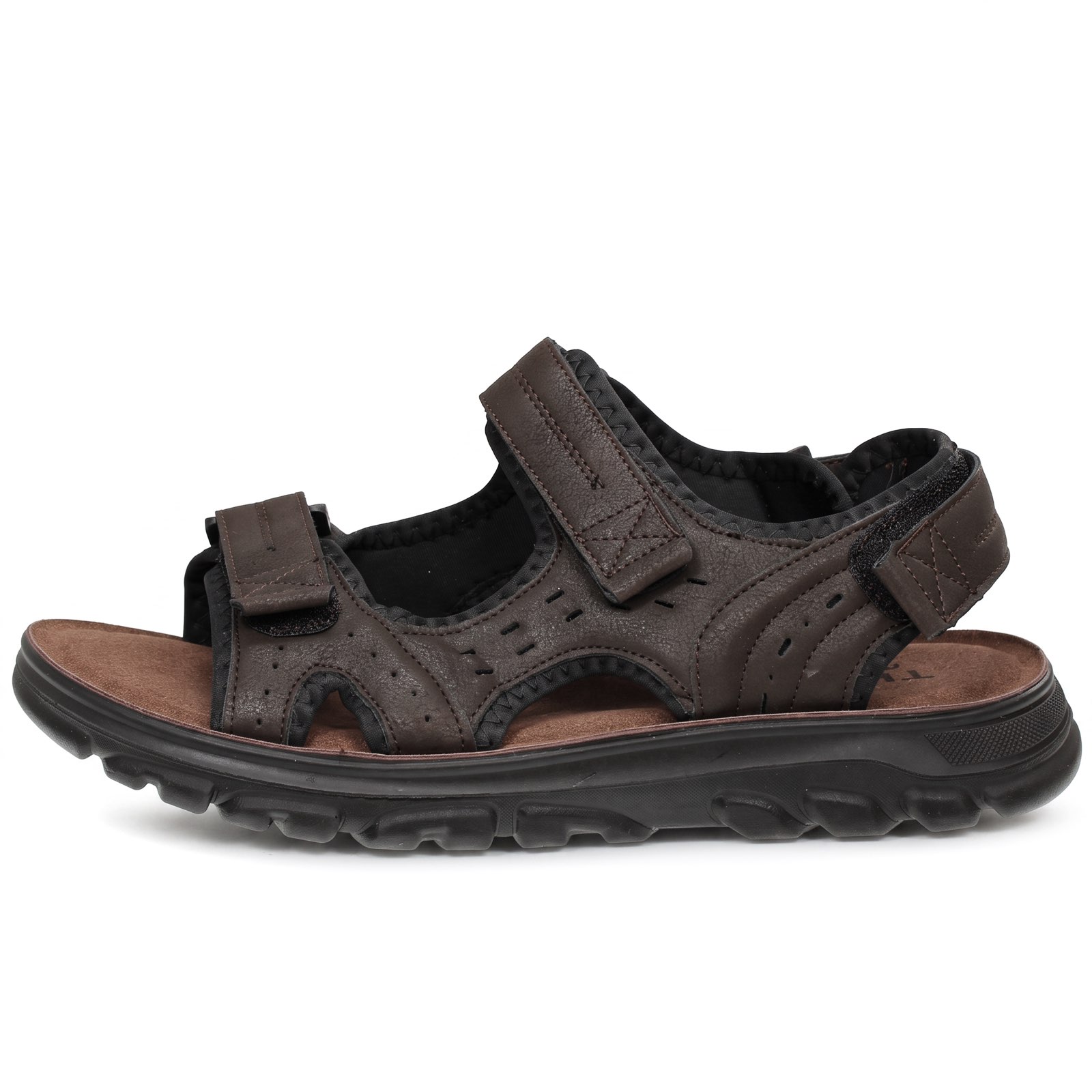 TIGLIO Sandales à triple velcro Homme brun marron Photo 4