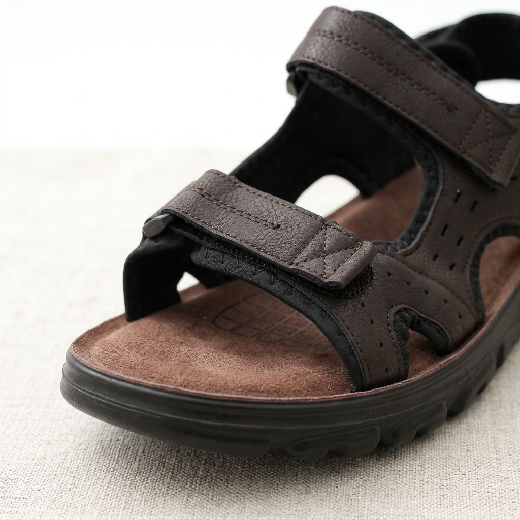 TIGLIO Sandales à triple velcro Homme brun marron Photo 5
