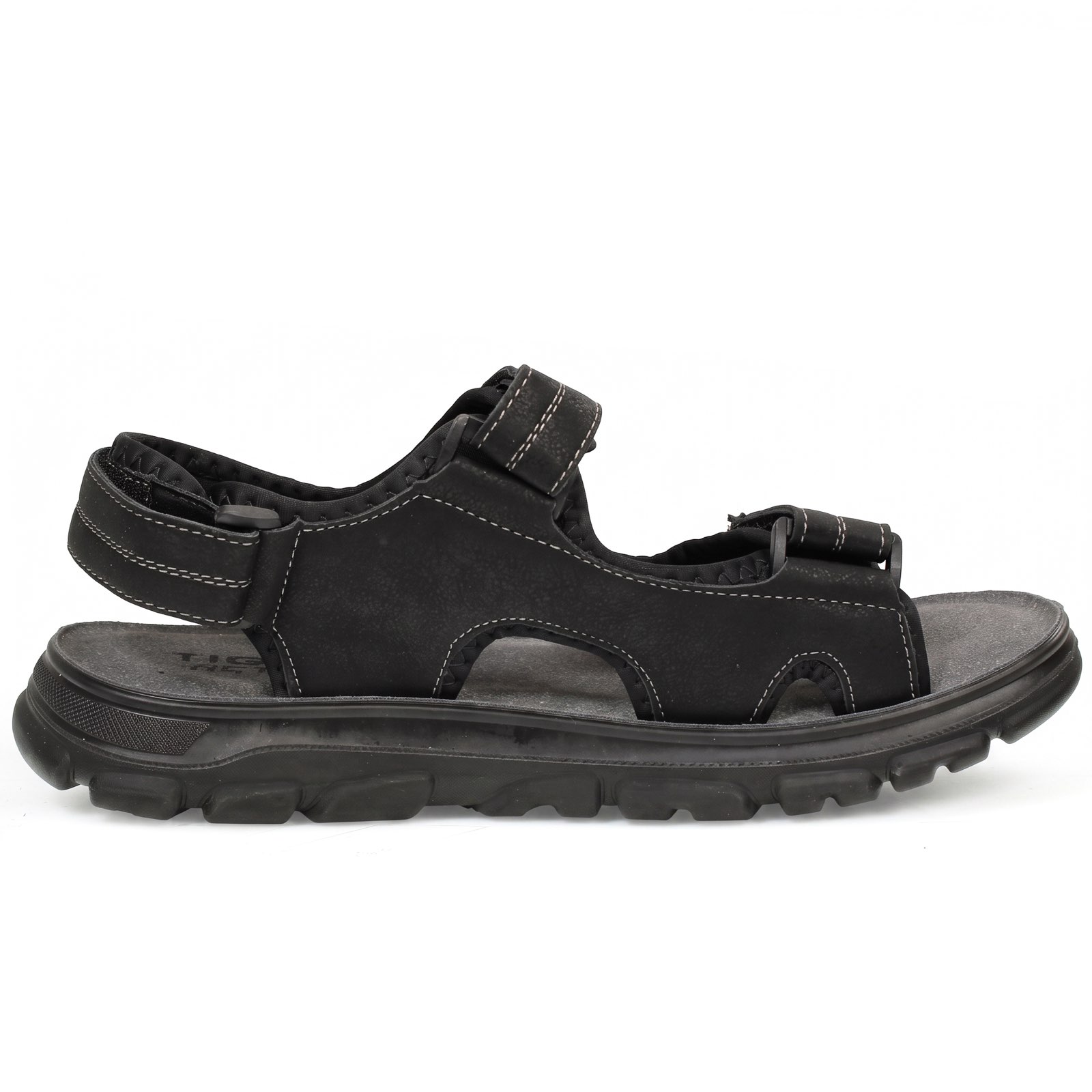 TIGLIO Sandales à triple velcro Homme noir Photo 3
