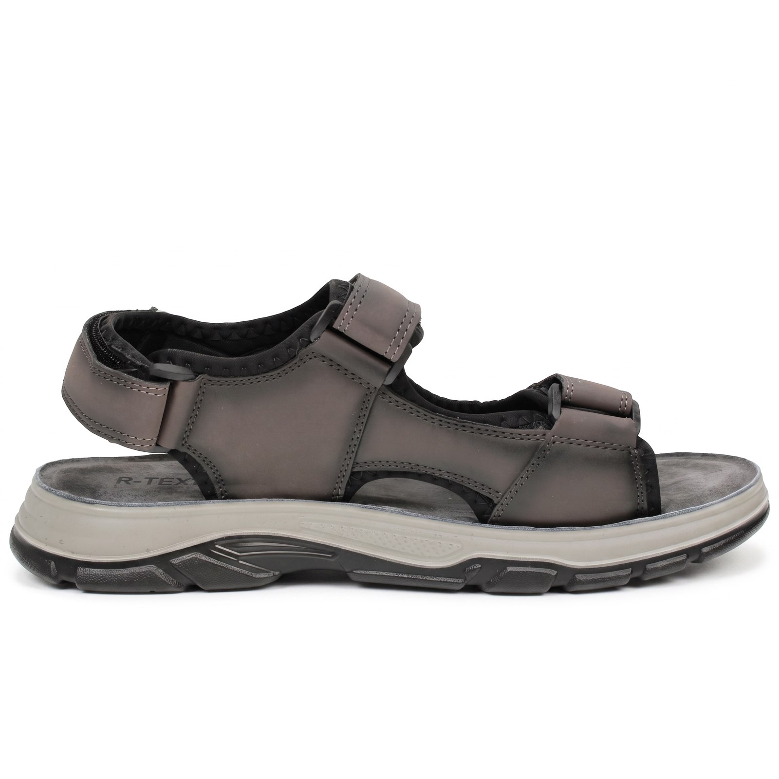TIGLIO Sandals with three Velcro straps Man grey Photo 3