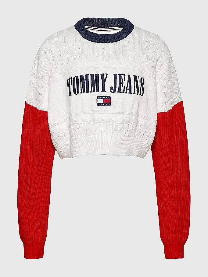 TOMMY HILFIGER Rlxd Crop Archive Pullover - Pulli Damen multicolor