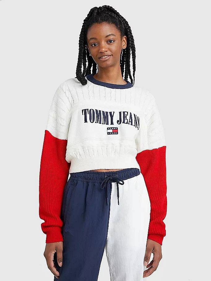 TOMMY HILFIGER Rlxd Crop Archive Sweater - Pullover Woman multicolor Photo 2