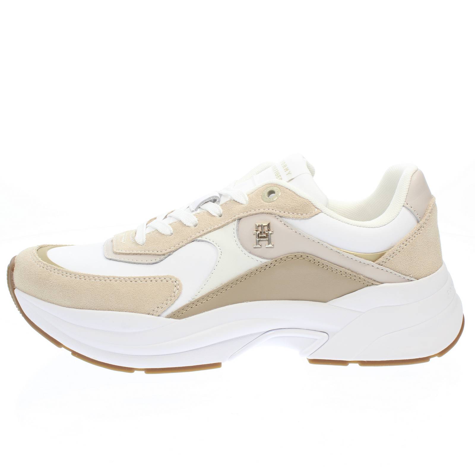 TOMMY HILFIGER Ines Sneakers con suola rialzata in Pelle white Sneakers Sporty Chic Donna FW0FW07386
