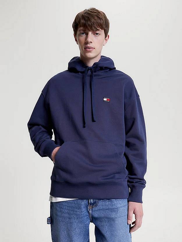 TOMMY HILFIGER Tjm Rlx Xs Badge Hoodie - Felpa con Cappuccio Uomo blu Foto 2
