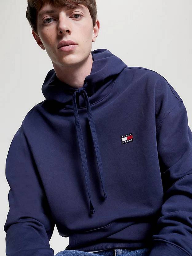 TOMMY HILFIGER Tjm Rlx Xs Badge Hoodie - Felpa con Cappuccio Uomo blu Foto 4