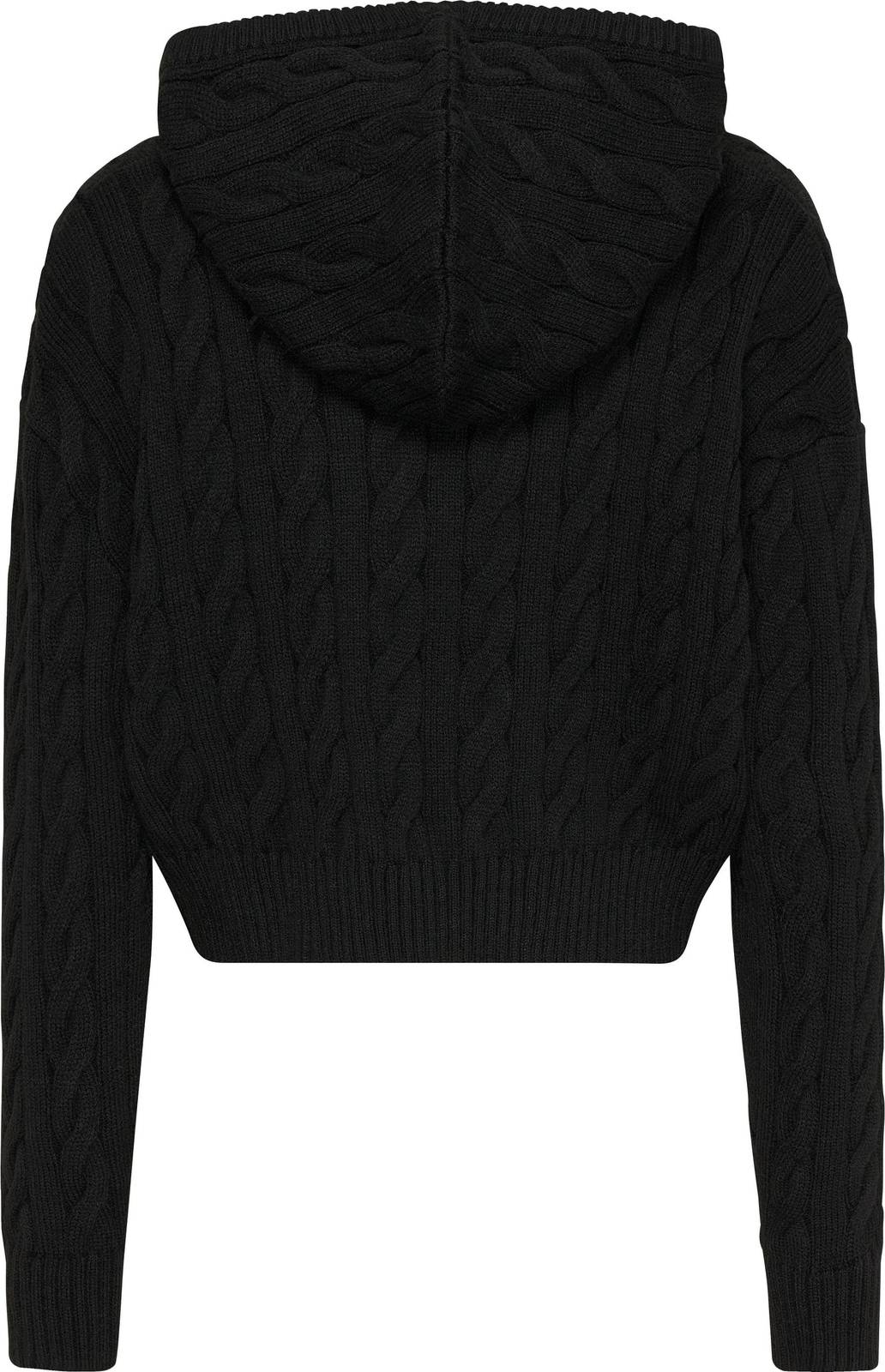 TOMMY HILFIGER Tjm Center Flag Cable Hoodie - Maglione Crop Donna nero Foto 2